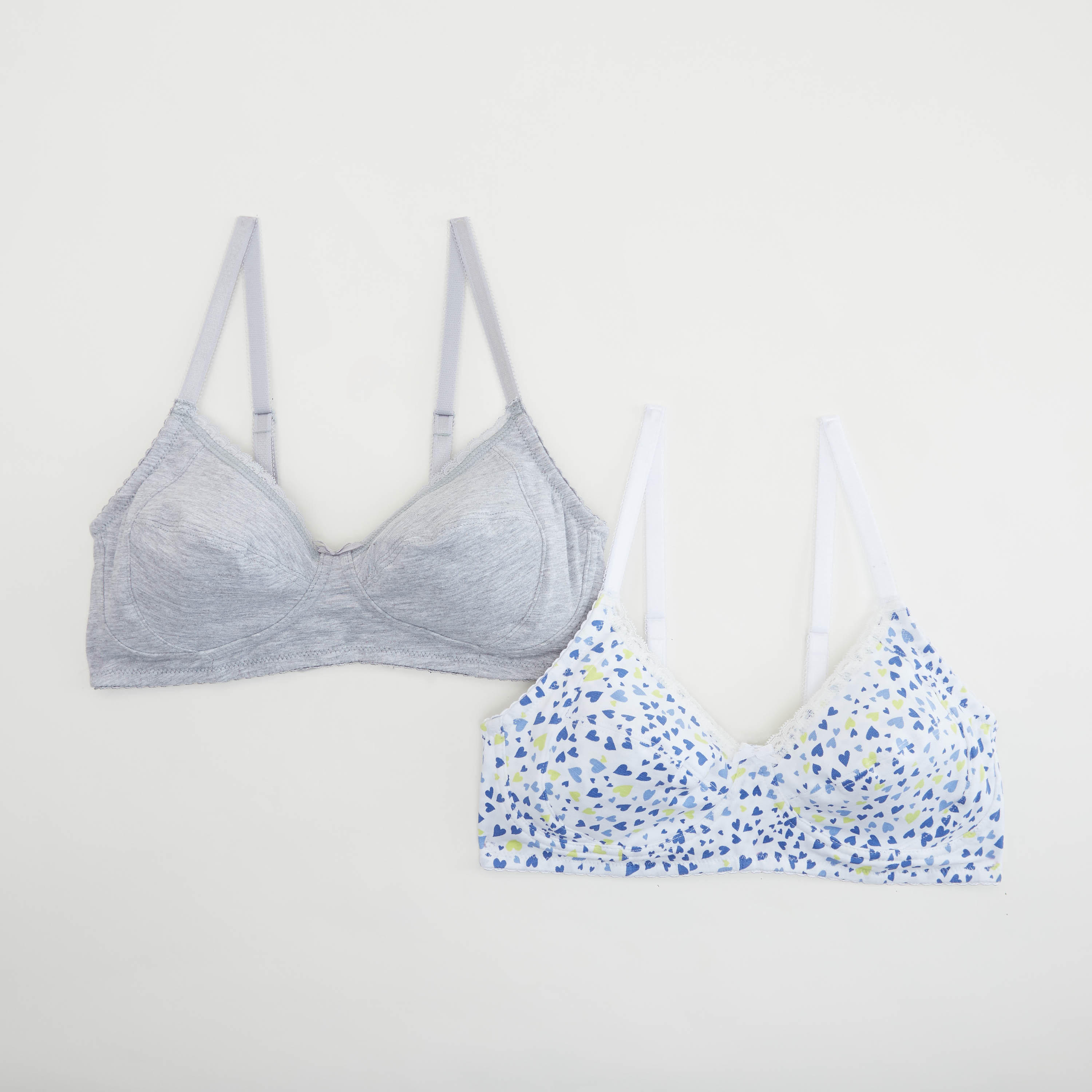 طقم صدريّة متنوعة بمشبك إغلاق ناعم - قطعتين-women-clothing-lingerie-bras-image-1