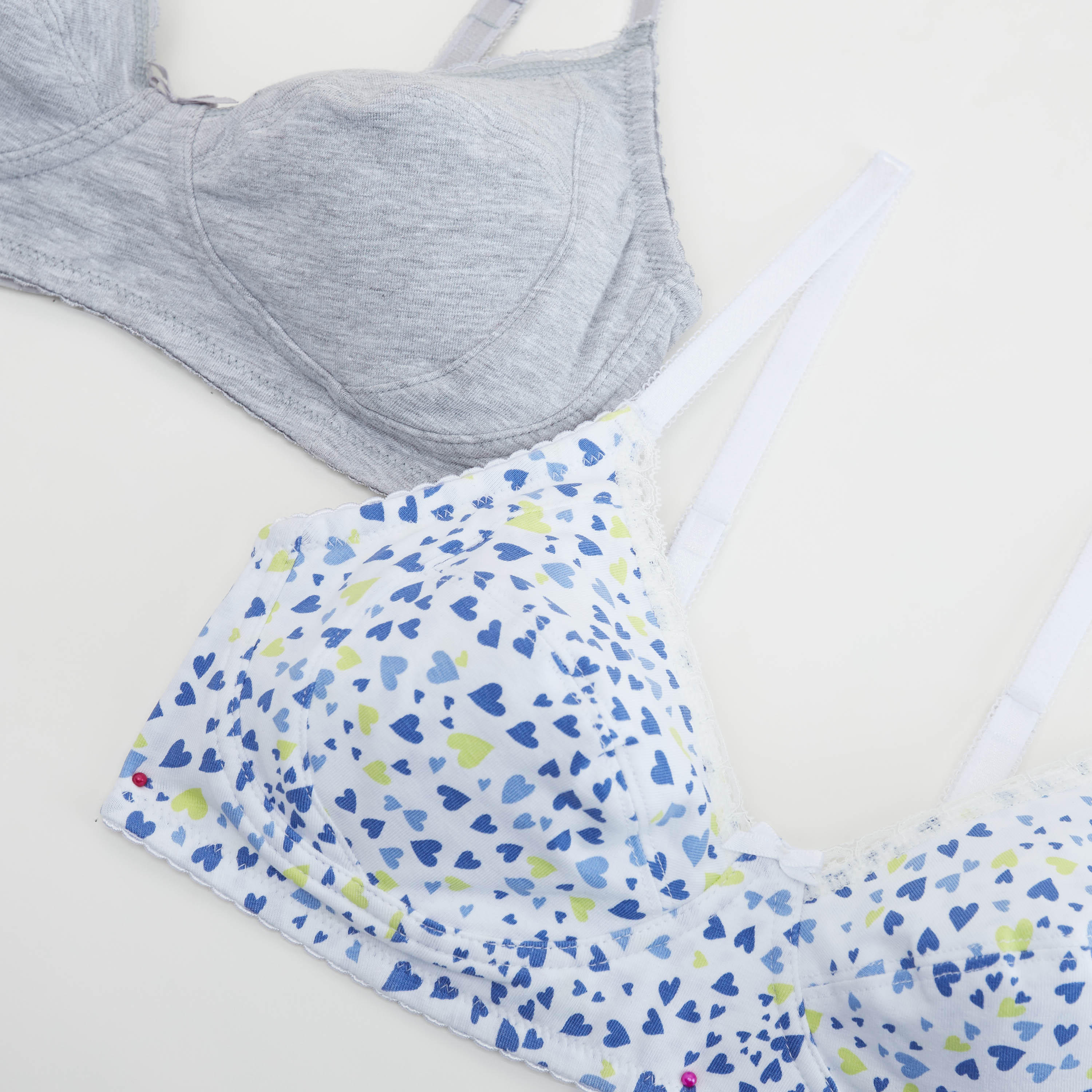 طقم صدريّة متنوعة بمشبك إغلاق ناعم - قطعتين-women-clothing-lingerie-bras-image-2