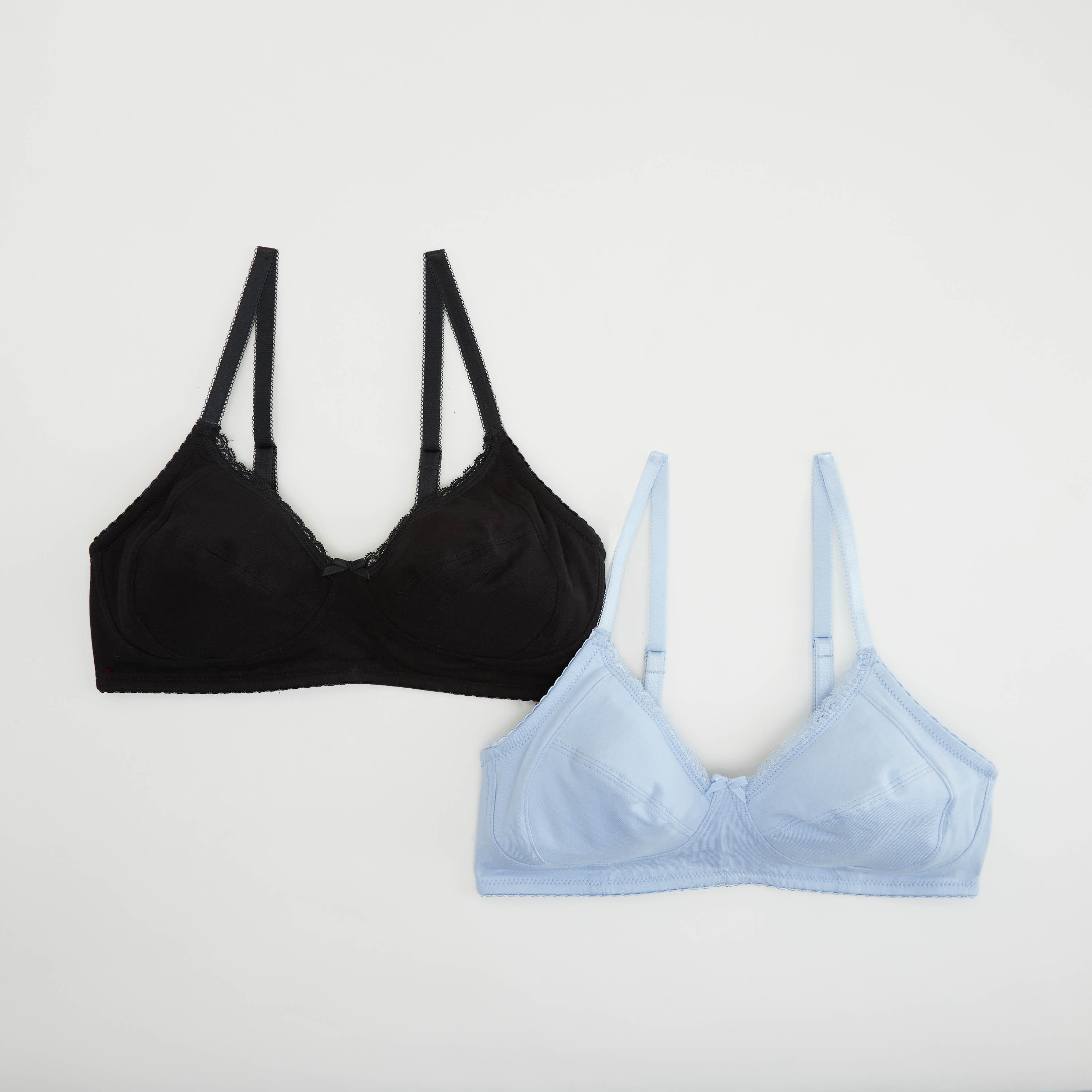 طقم صدريّات سادة بمشبك إغلاق ناعم - قطعتين-women-clothing-lingerie-bras-image-5