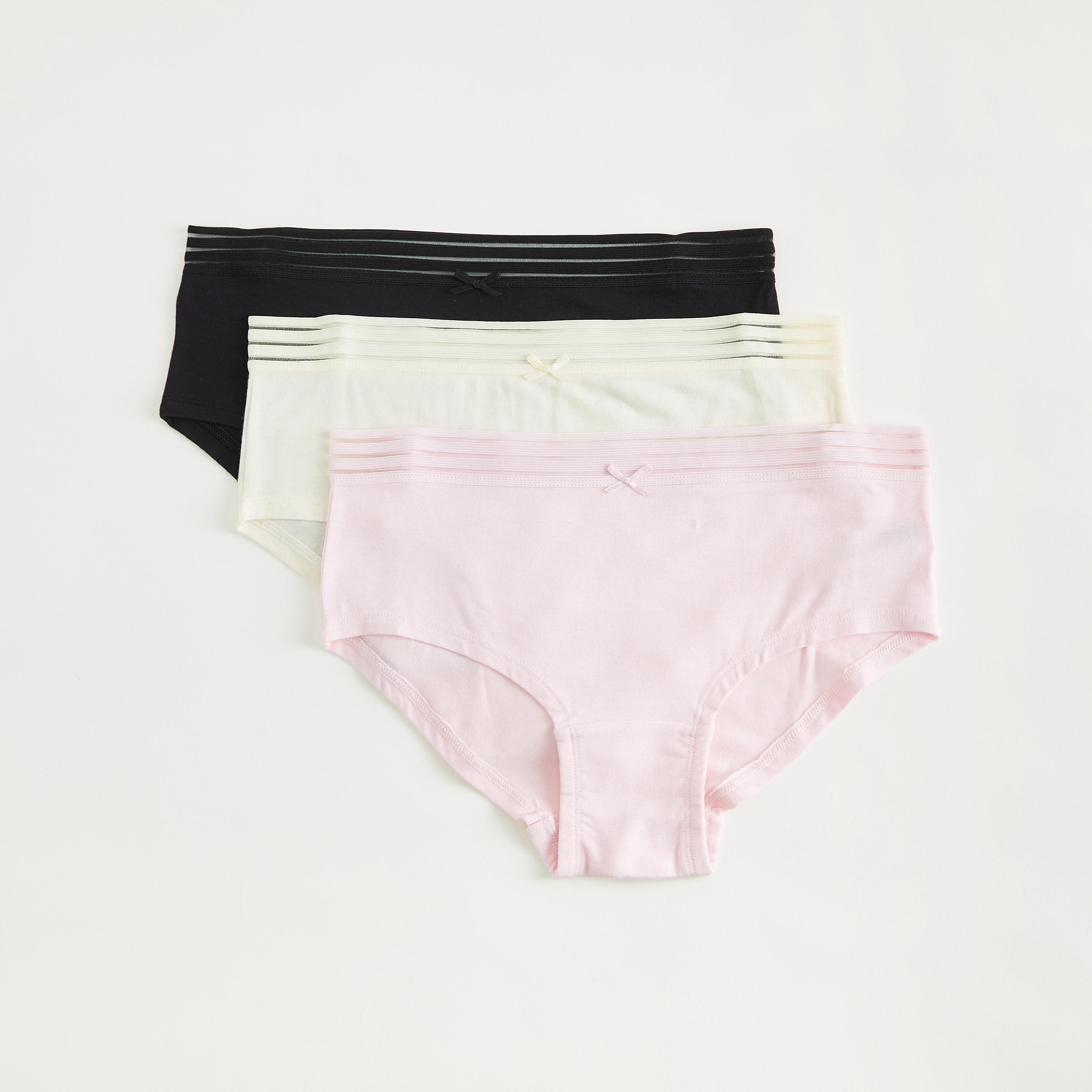 Set of 3 - Solid Hipster Briefs with Elasticated Waistband-women-clothing-lingerie-panties-image-1