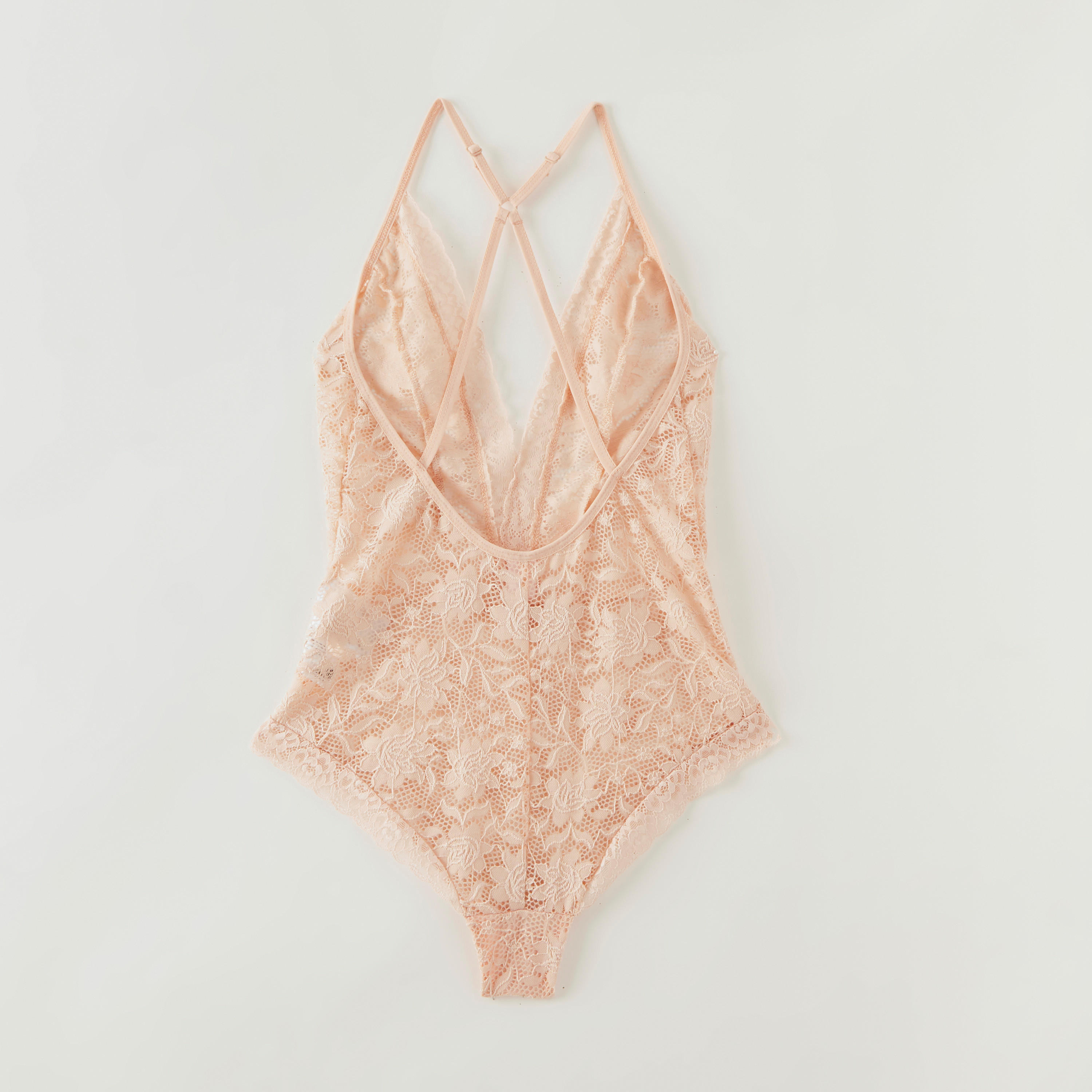 Lace V-Neck Sleeveless Jumpsuit-women-clothing-nightwear-nighties-image-4