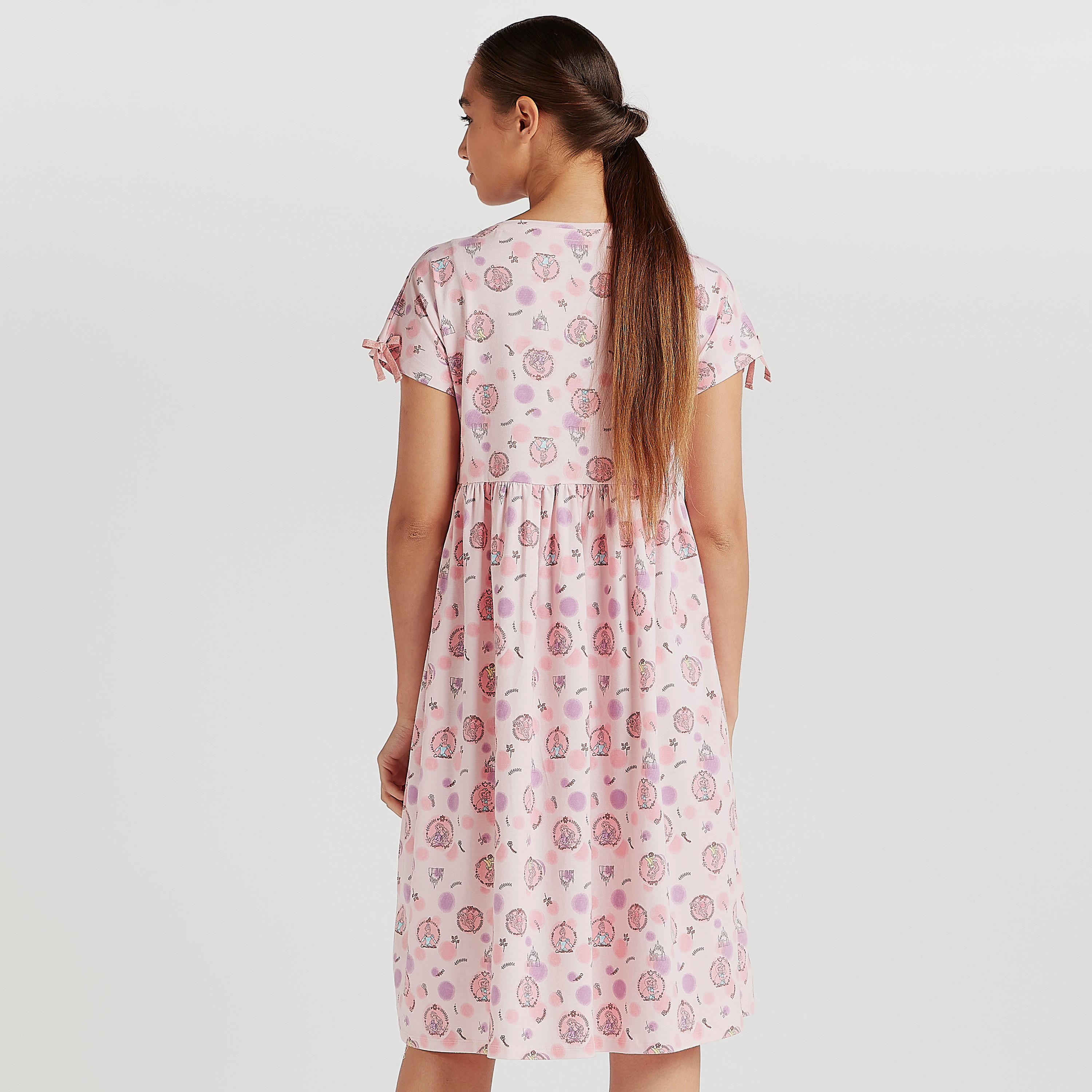 Princess Print Sleepshirt with Short Sleeves-women-clothing-nightwear-nighties-image-4