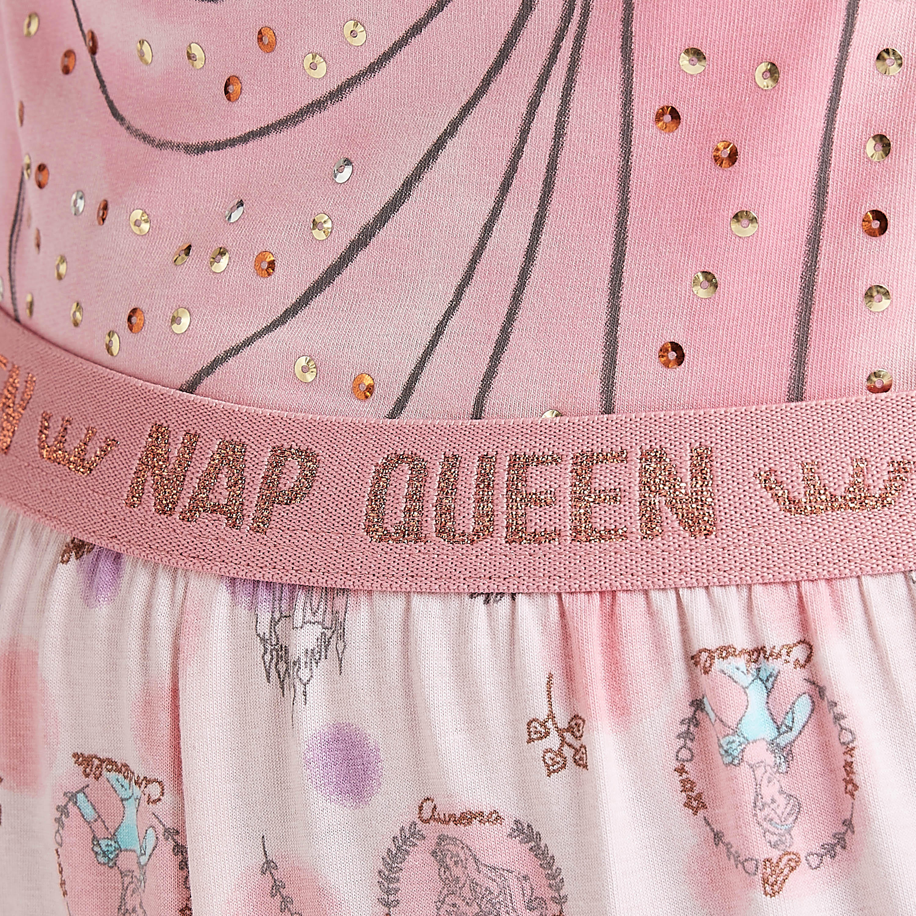 طقم بنطلون بيجاما بطبعات وتيشيرت بأكمام كشكش-women-clothing-nightwear-pyjamas-longsets-image-4