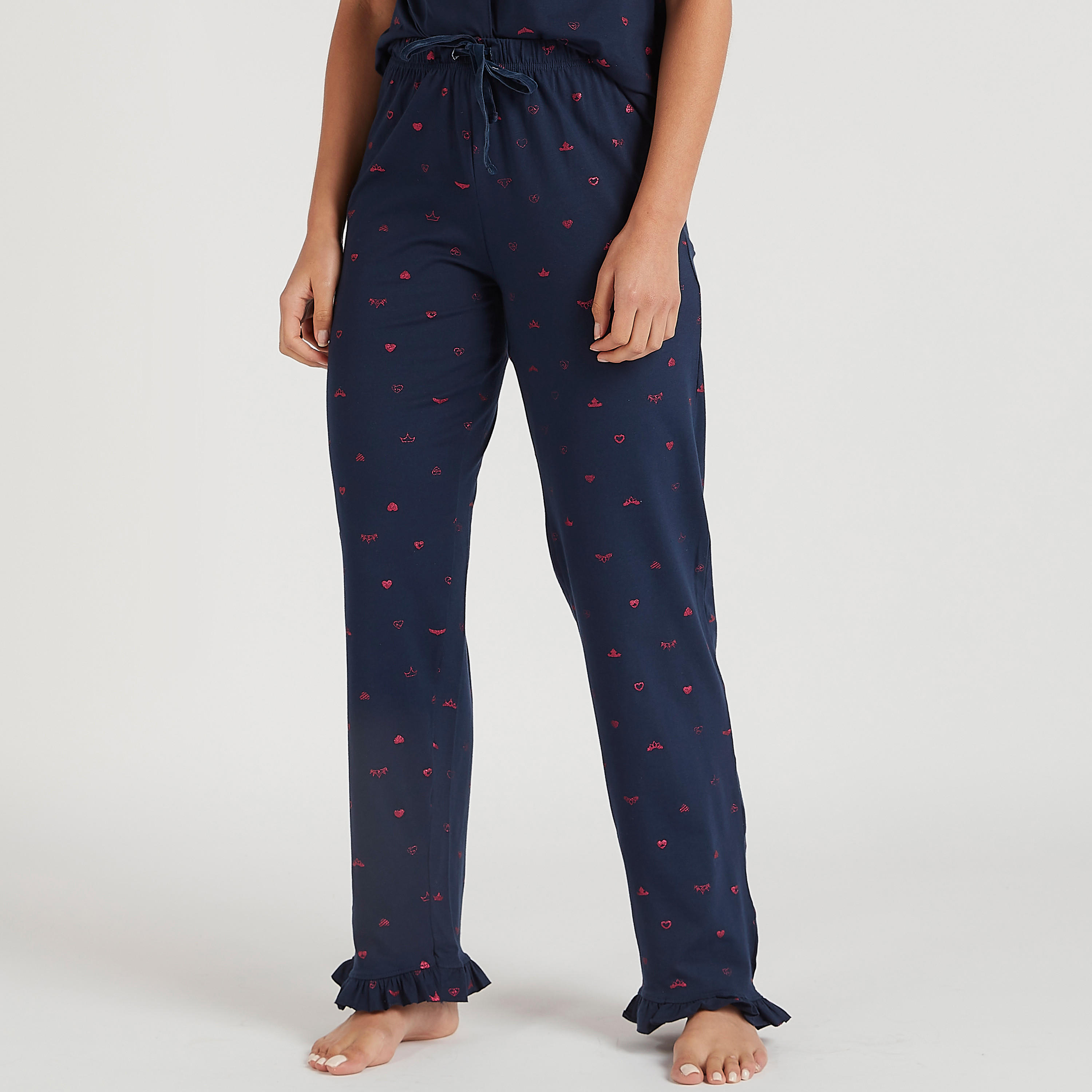 طقم بنطلون بيجاما وقميص بأكمام قصيرة وطبعات-women-clothing-nightwear-pyjamas-longsets-image-6