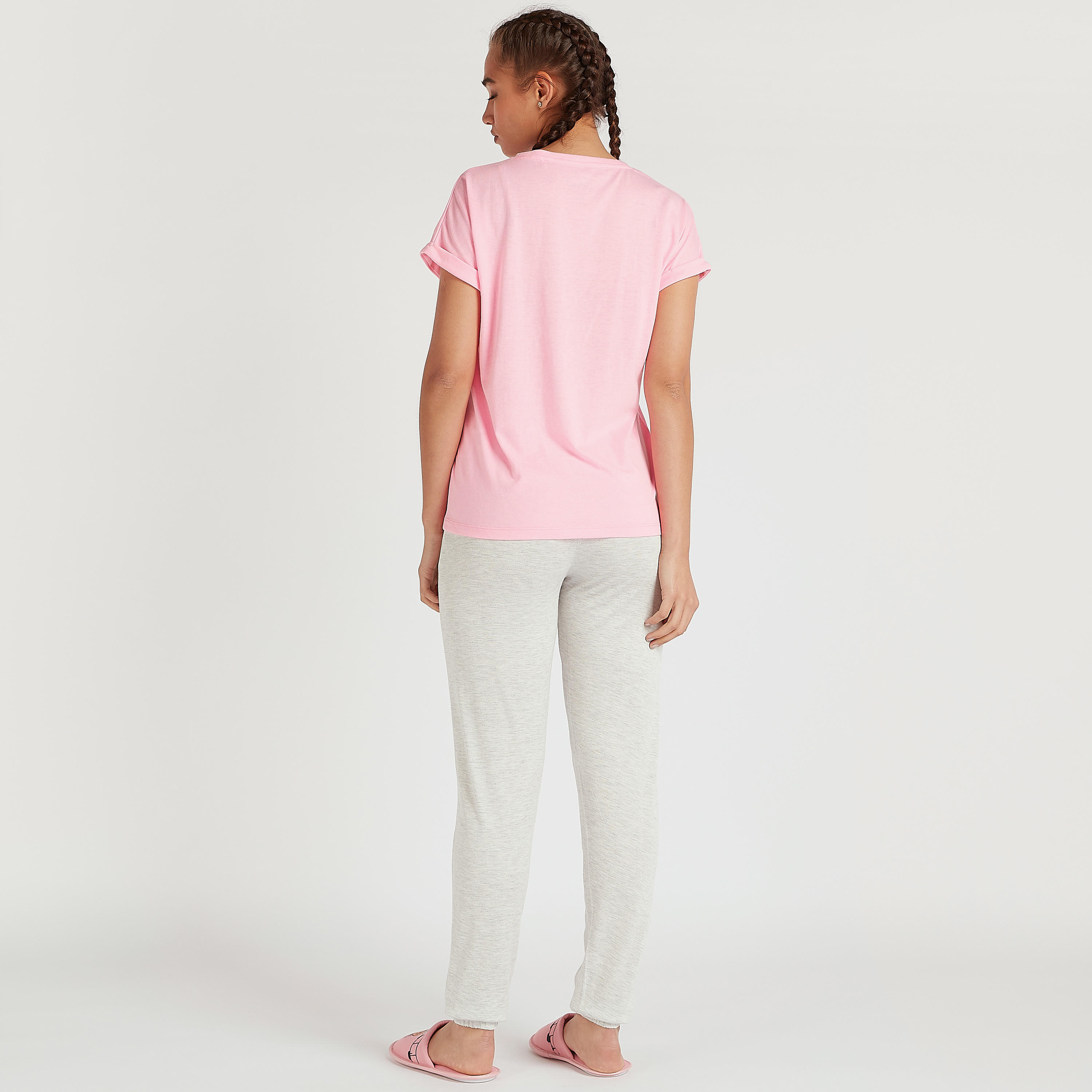 طقم بنطلون بيجاما وتيشيرت بطبعات-women-clothing-nightwear-pyjamas-longsets-image-4