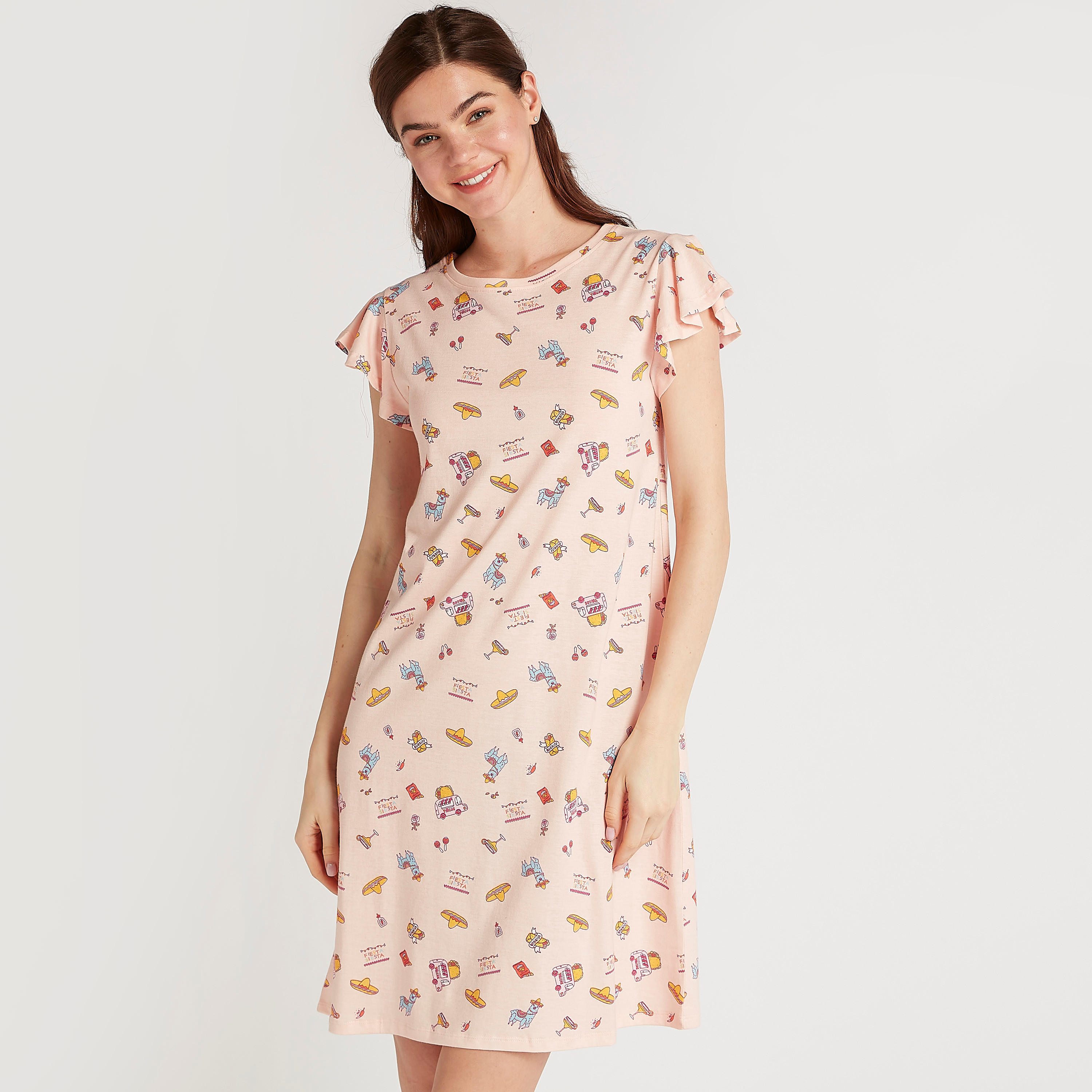 Printed 2-Piece Sleepshirt Set-women-clothing-nightwear-nighties-image-2