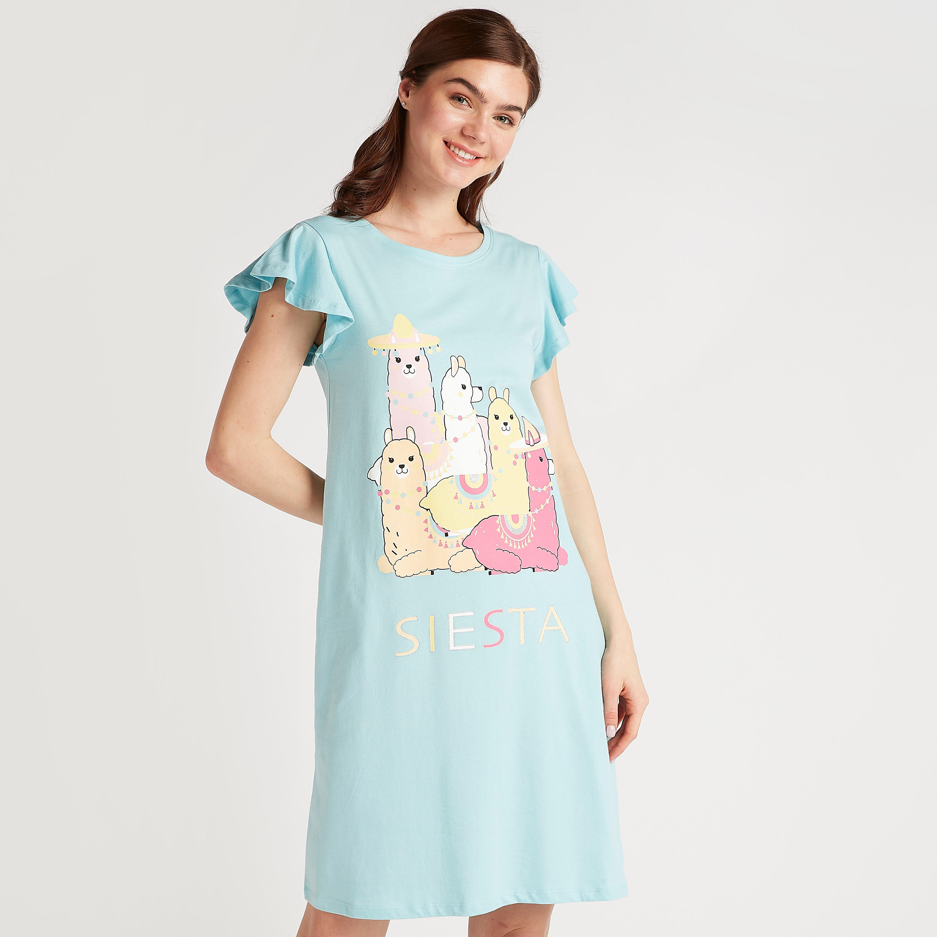 Printed 2-Piece Sleepshirt Set-women-clothing-nightwear-nighties-image-3