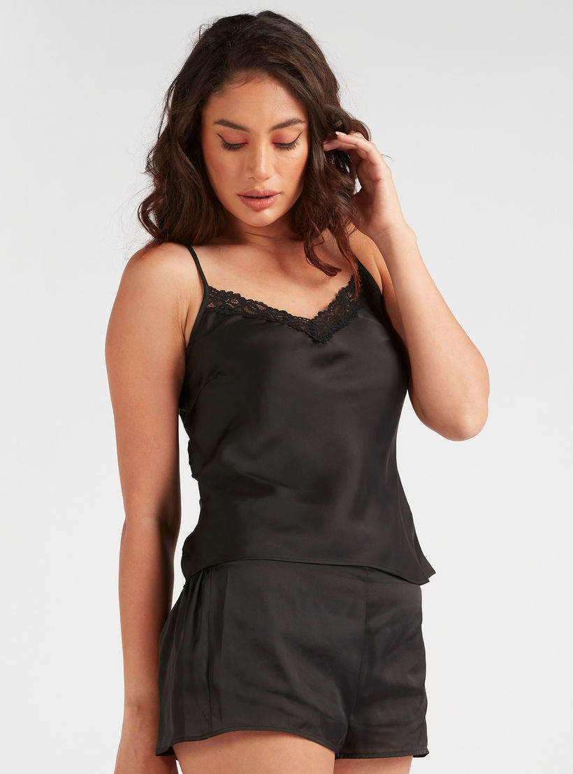 قميص نوم دون أكمام بتفاصيل دانتيل - طقم من قطعتين متنوعتين-women-clothing-nightwear-nighties-image-6