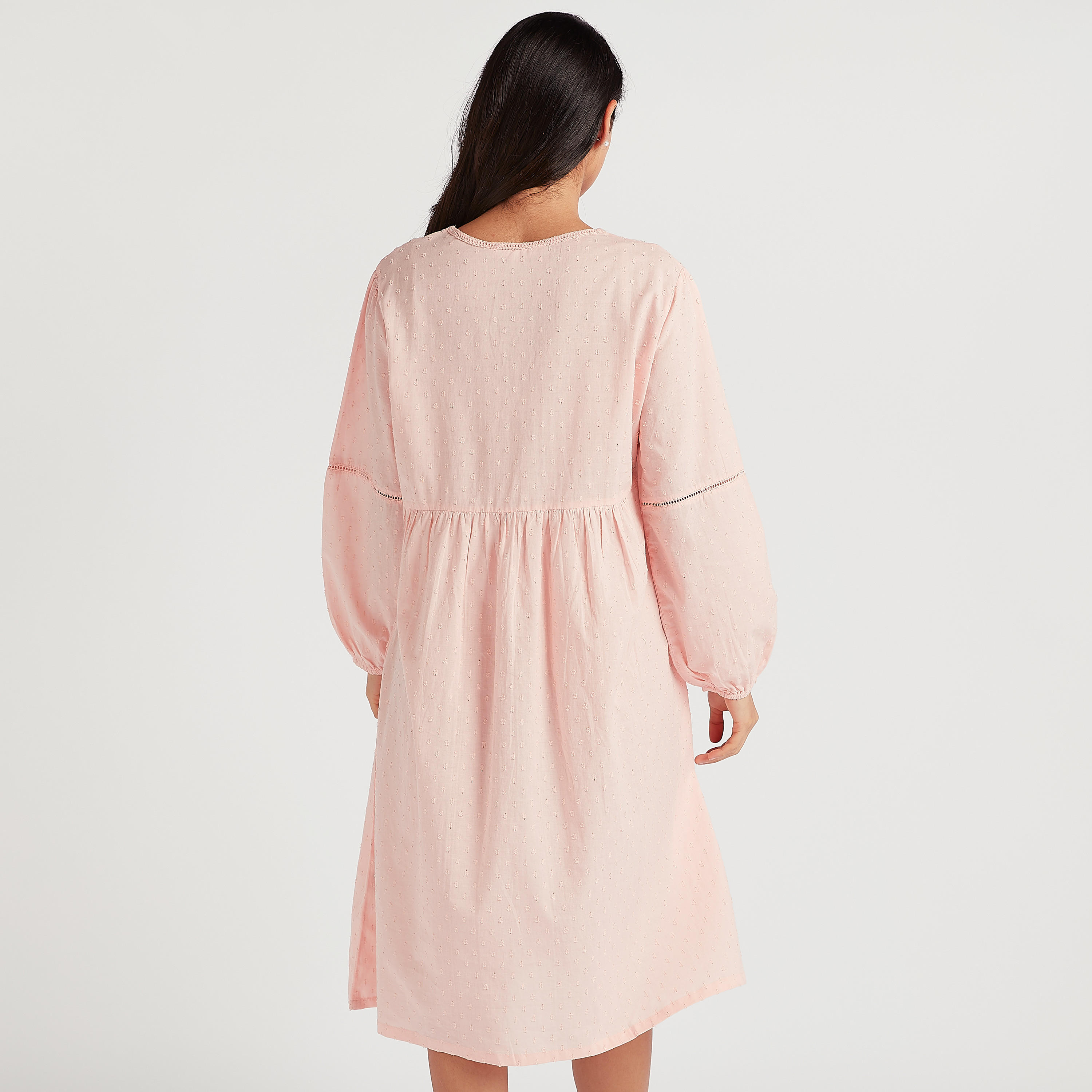 تيشيرت بارز الملمس بياقة v وأكمام طويلة-women-clothing-nightwear-nighties-image-4