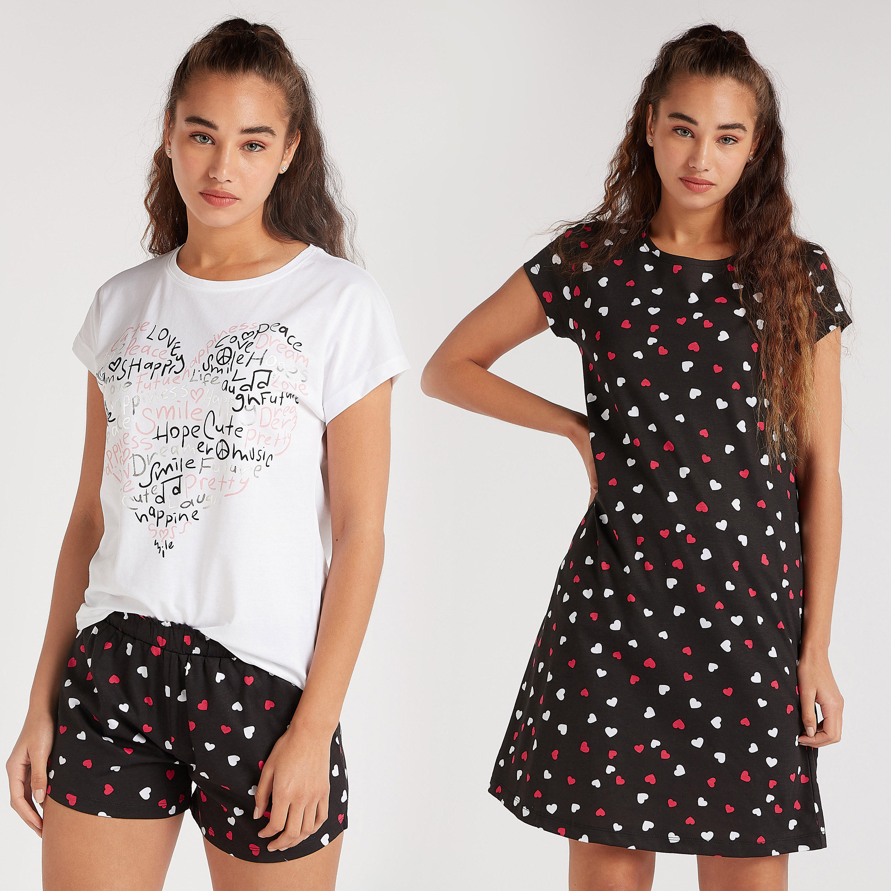 طقم ملابس نوم 3 قطع بطبعات-women-clothing-nightwear-pyjamas-longsets-image-1