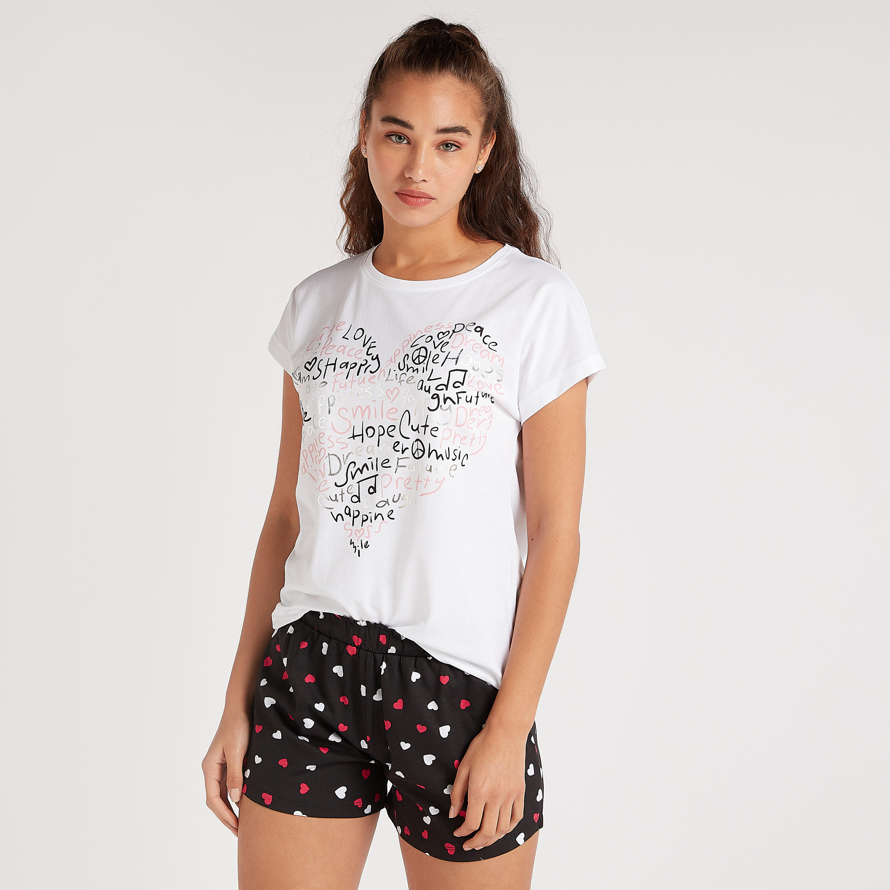 طقم ملابس نوم 3 قطع بطبعات-women-clothing-nightwear-pyjamas-longsets-image-2