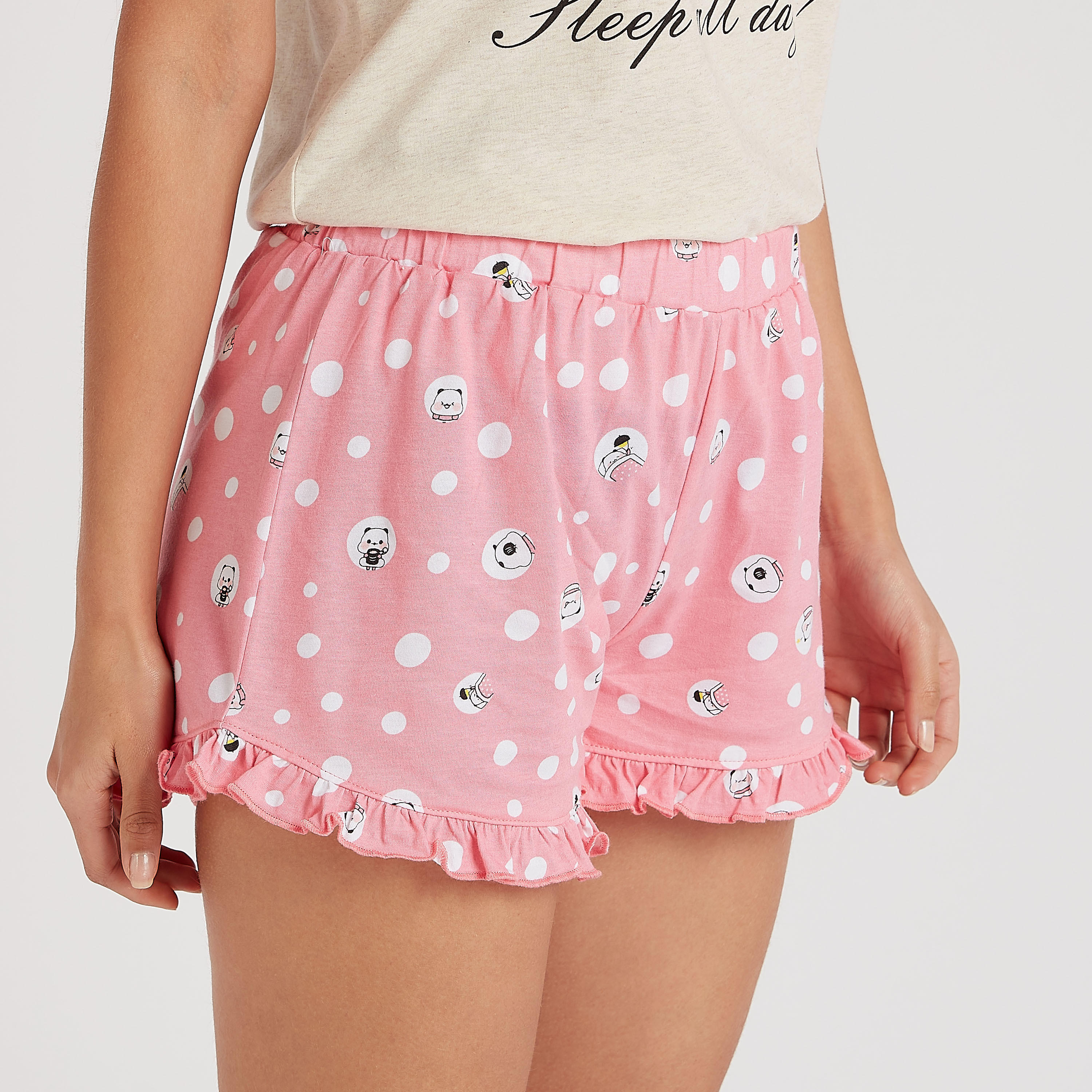 طقم ملابس نوم 3 قطع بطبعات باندا-women-clothing-nightwear-nighties-image-7
