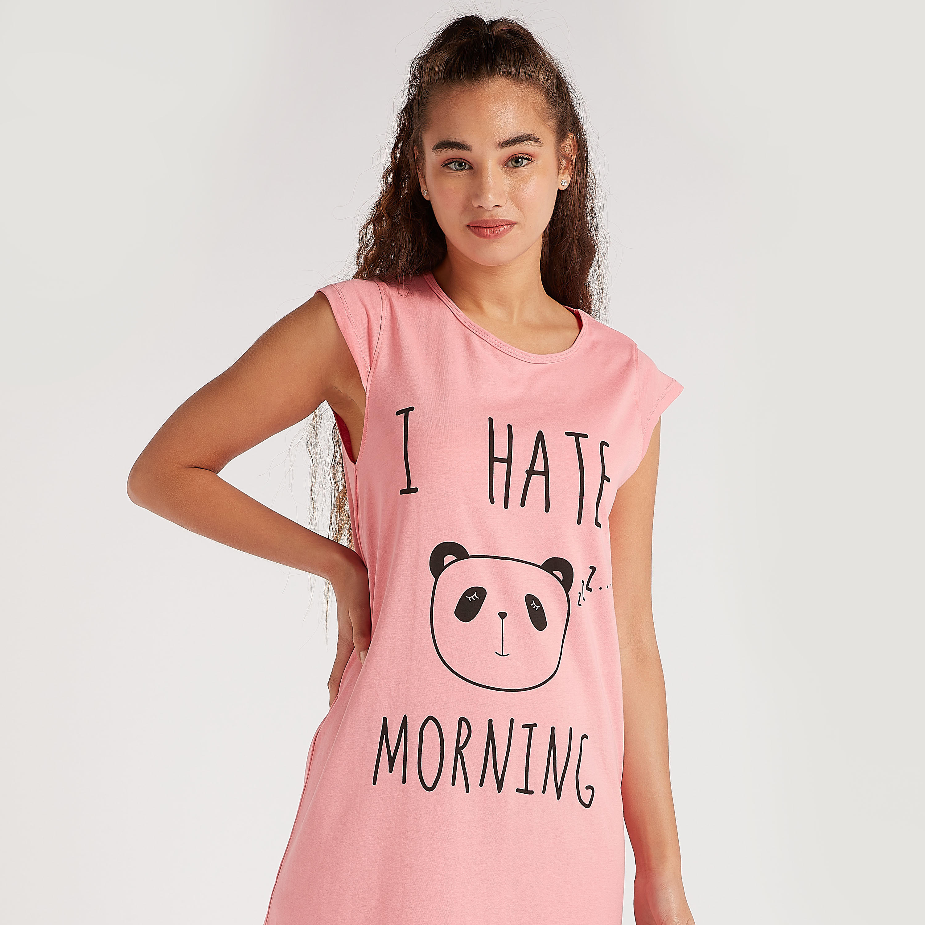 طقم ملابس نوم 3 قطع بطبعات باندا-women-clothing-nightwear-nighties-image-8