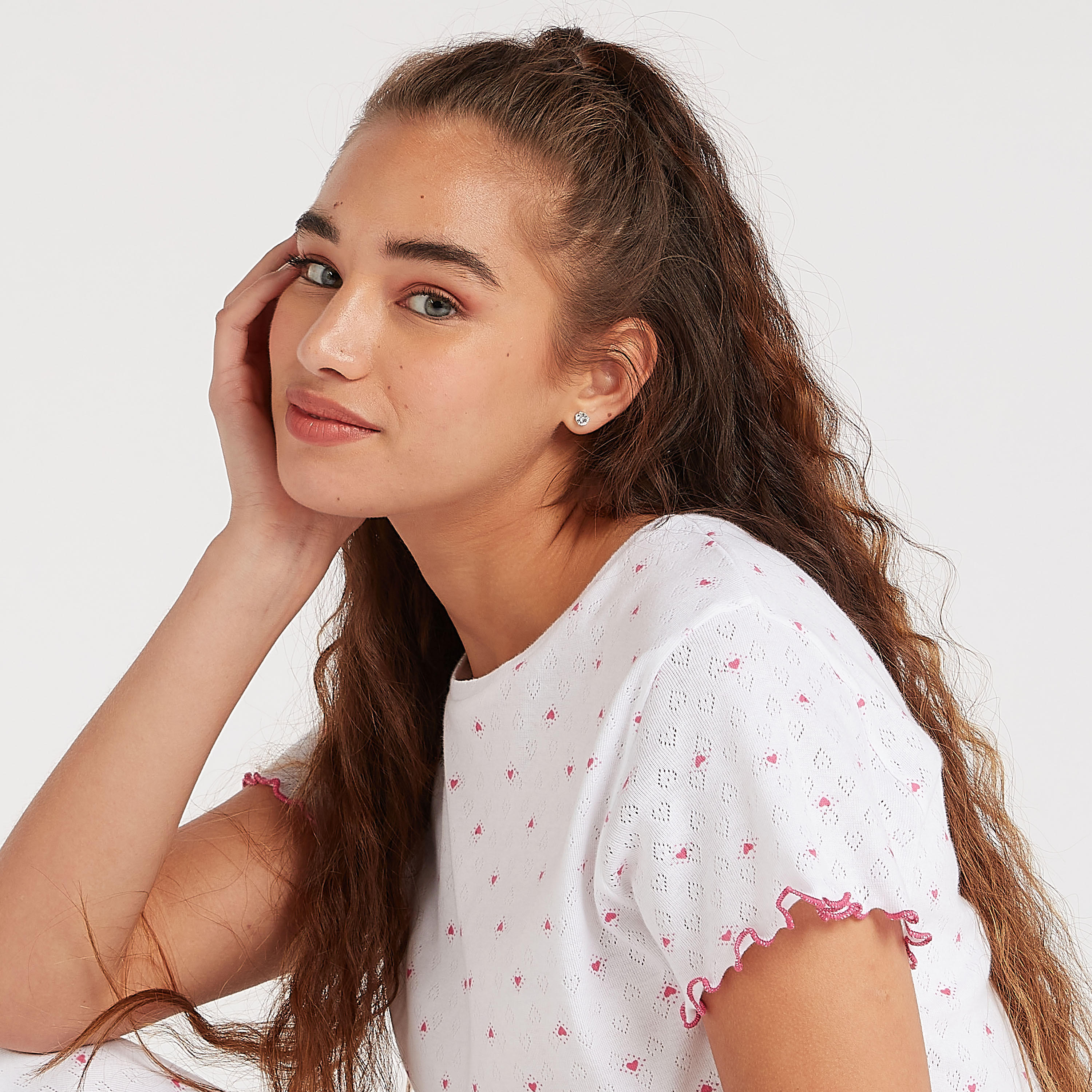 Heart Print T-shirt and Full Length Pyjama Set-women-clothing-nightwear-pyjamas-longsets-image-3