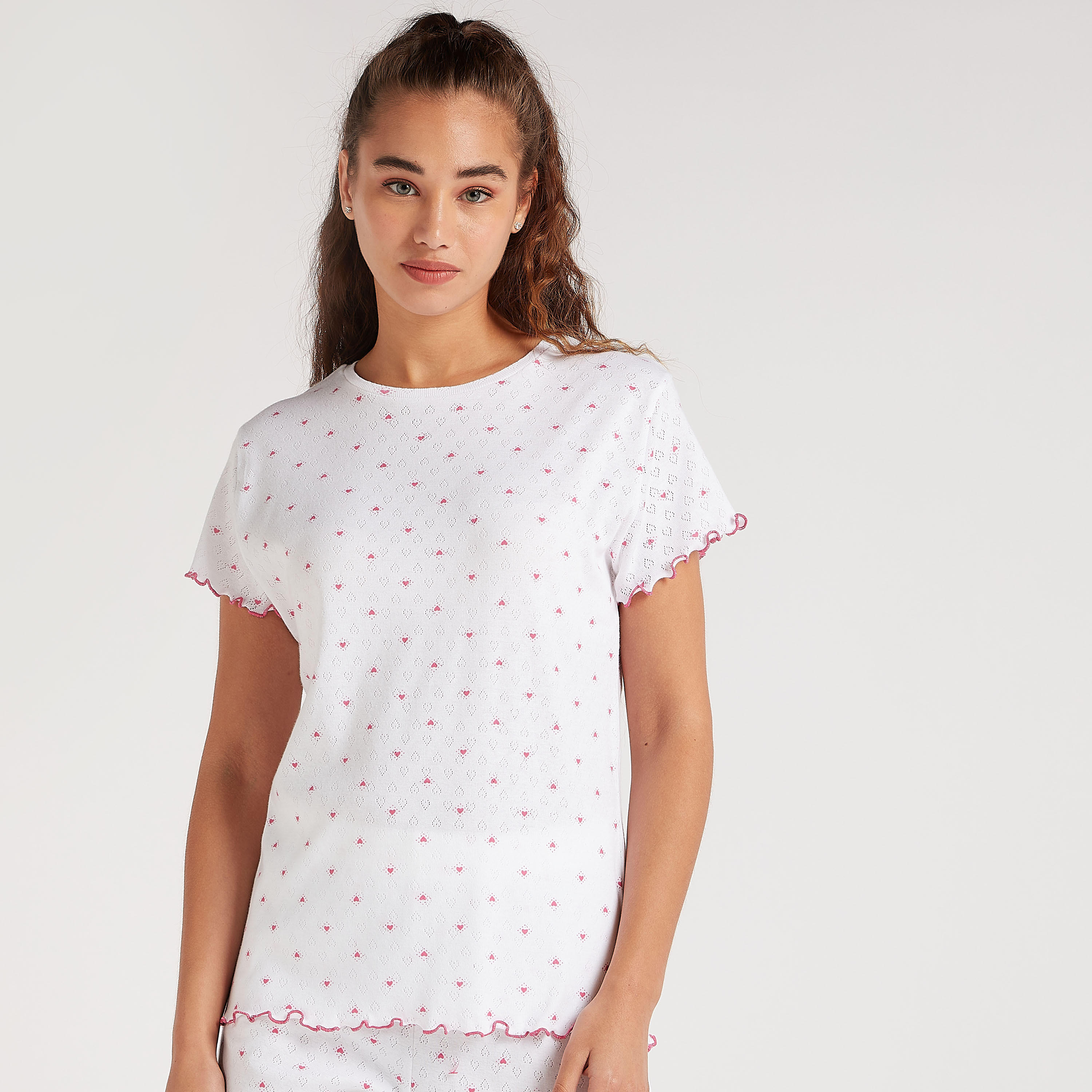 Heart Print T-shirt and Full Length Pyjama Set-women-clothing-nightwear-pyjamas-longsets-image-5