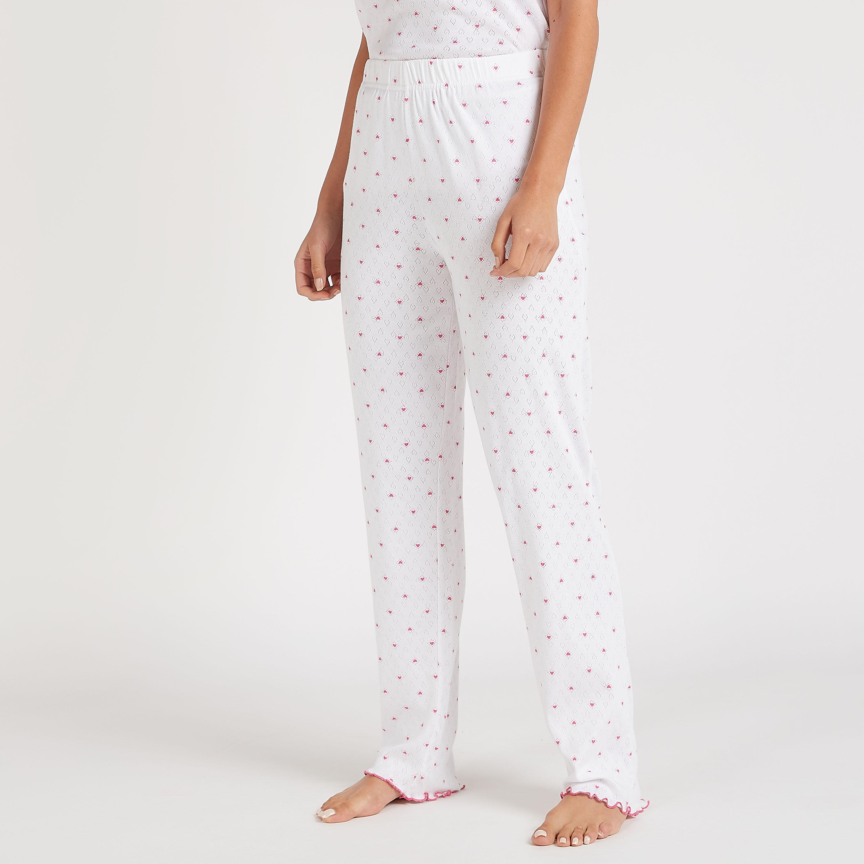 Heart Print T-shirt and Full Length Pyjama Set-women-clothing-nightwear-pyjamas-longsets-image-6