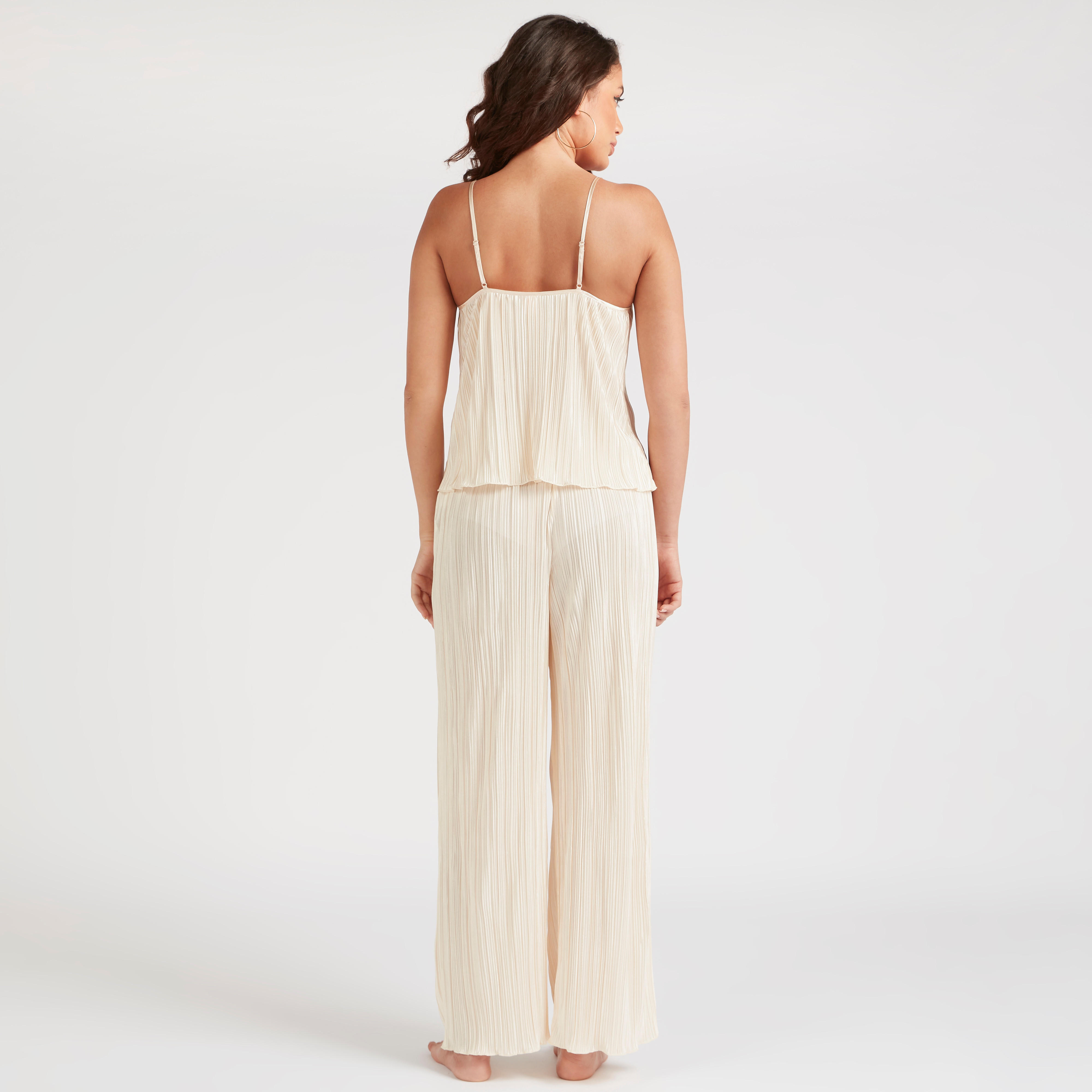 طقم بنطلون بيجاما وبلوزة كامي بارزة الملمس-women-clothing-nightwear-pyjamas-longsets-image-4