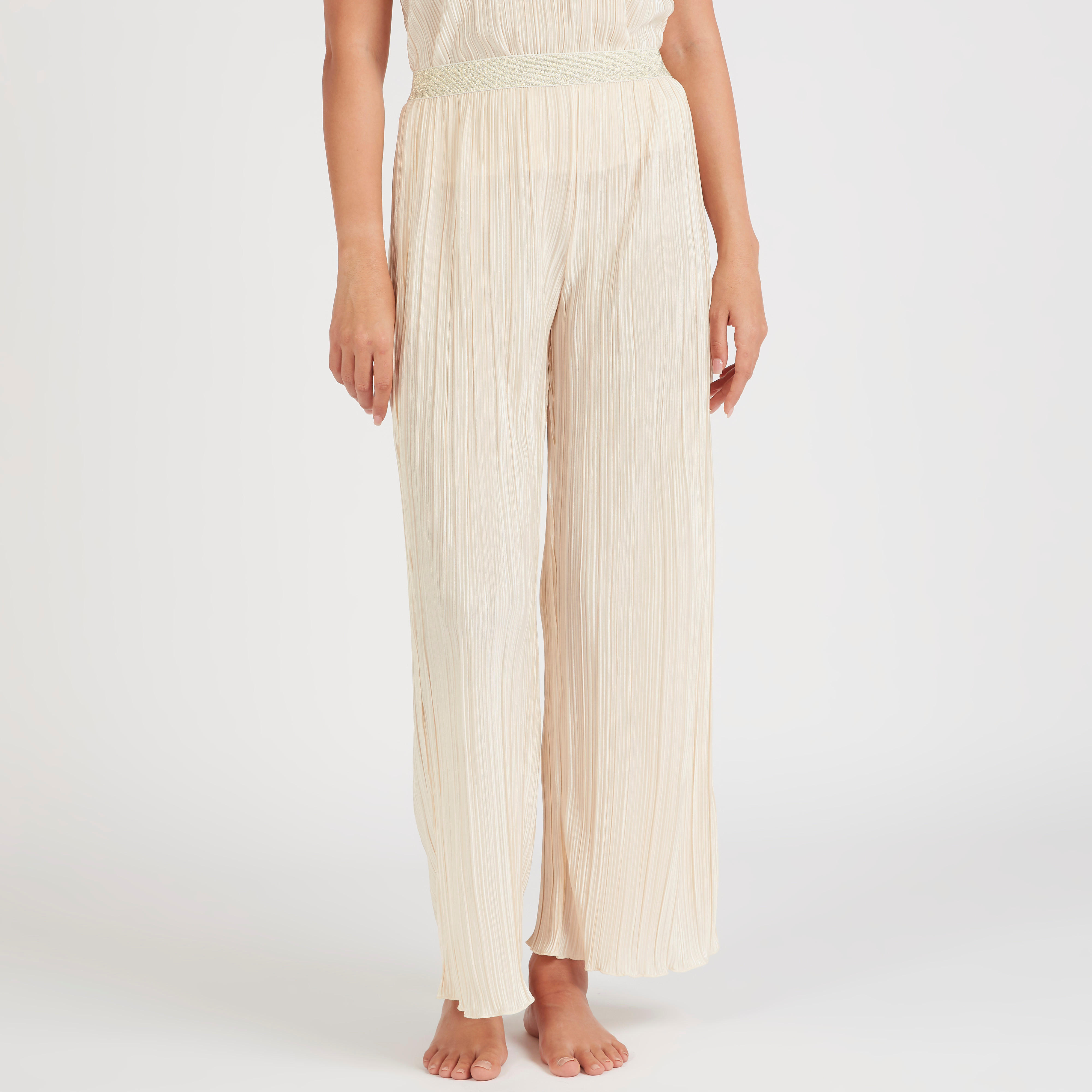 طقم بنطلون بيجاما وبلوزة كامي بارزة الملمس-women-clothing-nightwear-pyjamas-longsets-image-2