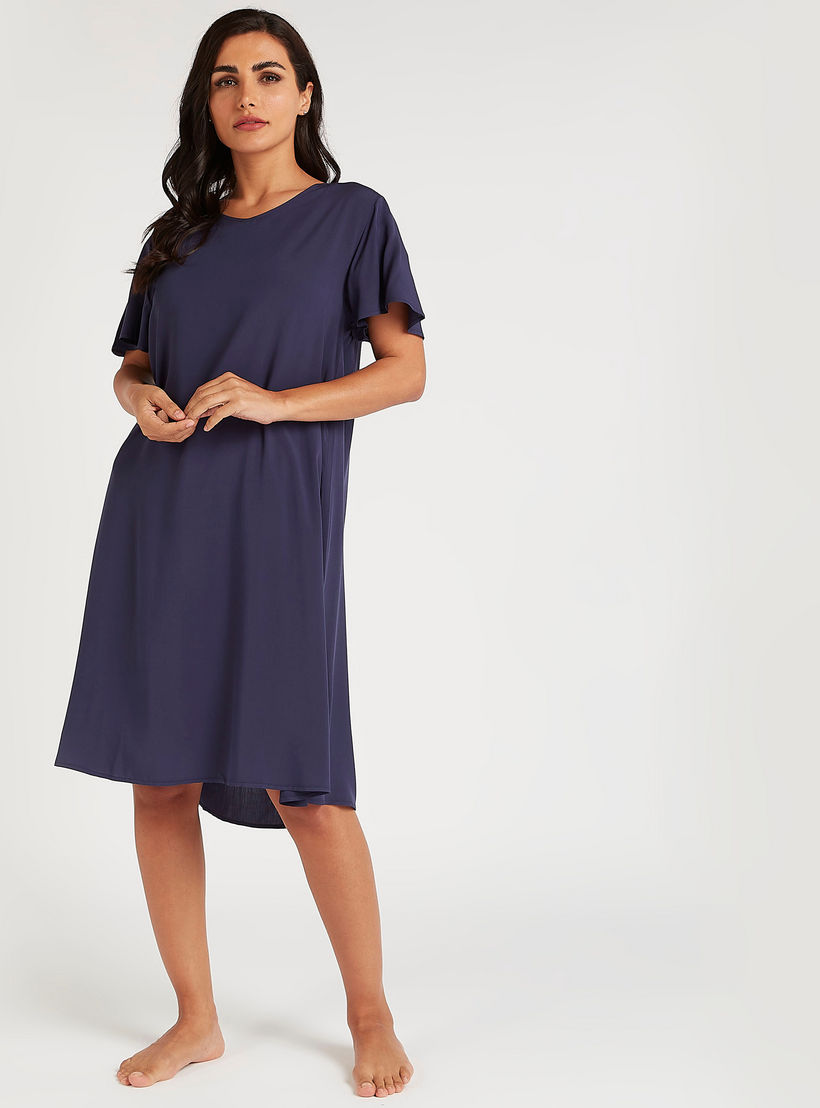 قمصان نوم متنوّعة بياقة v وأكمام قصيرة - طقم من 2-women-clothing-nightwear-nighties-image-2