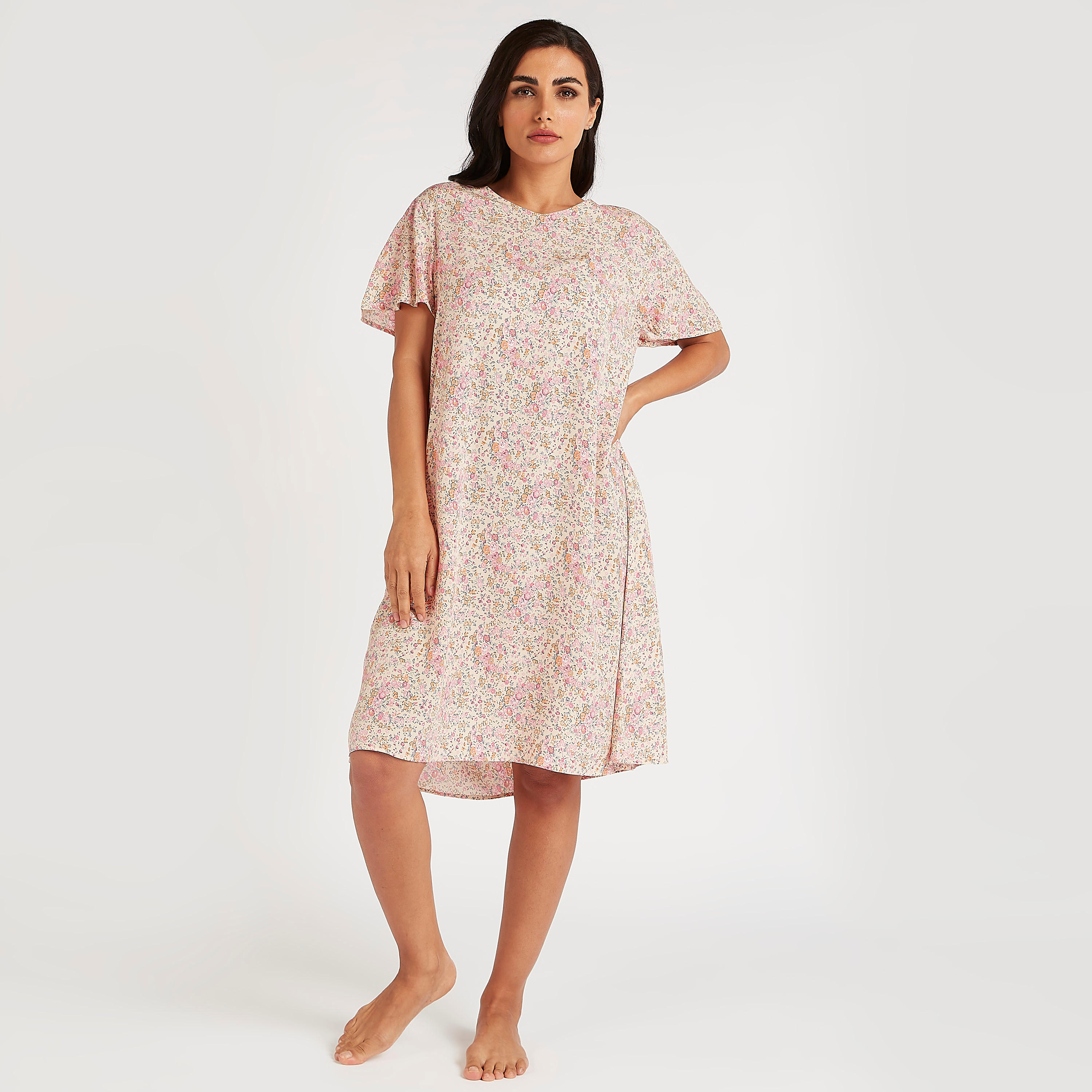 قمصان نوم بياقة v وأكمام قصيرة - طقم من 2-women-clothing-nightwear-nighties-image-2