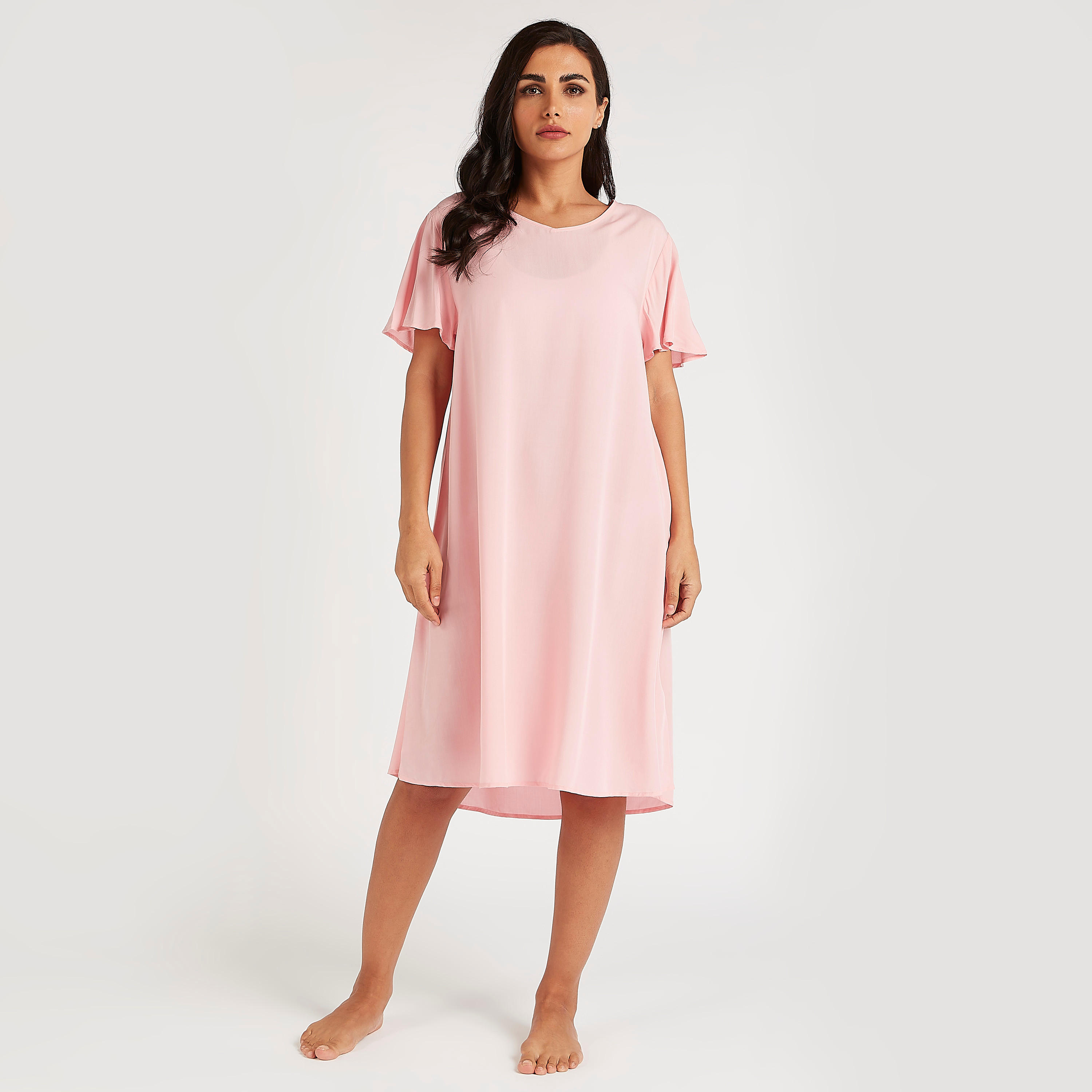 قمصان نوم بياقة v وأكمام قصيرة - طقم من 2-women-clothing-nightwear-nighties-image-3