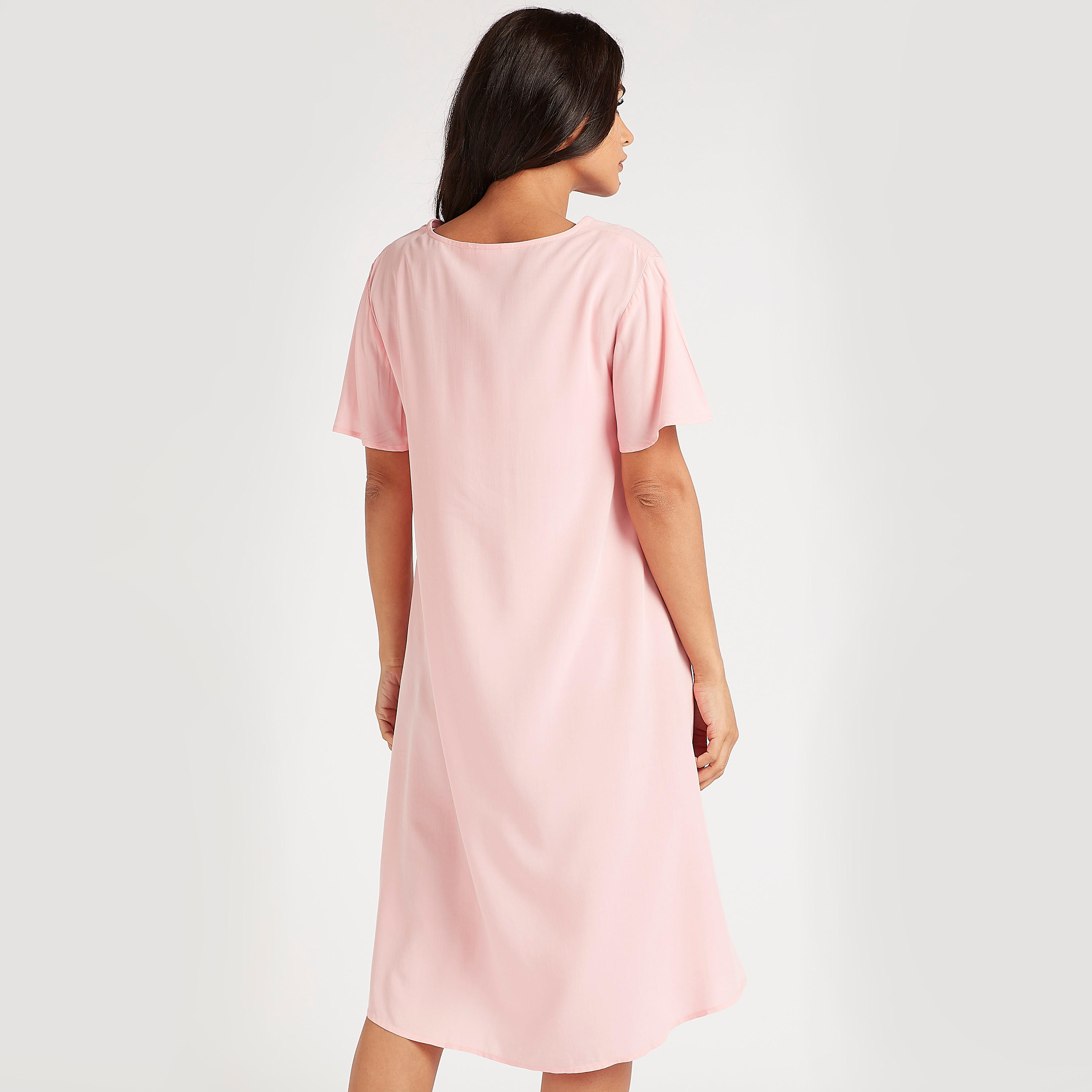 قمصان نوم بياقة v وأكمام قصيرة - طقم من 2-women-clothing-nightwear-nighties-image-5