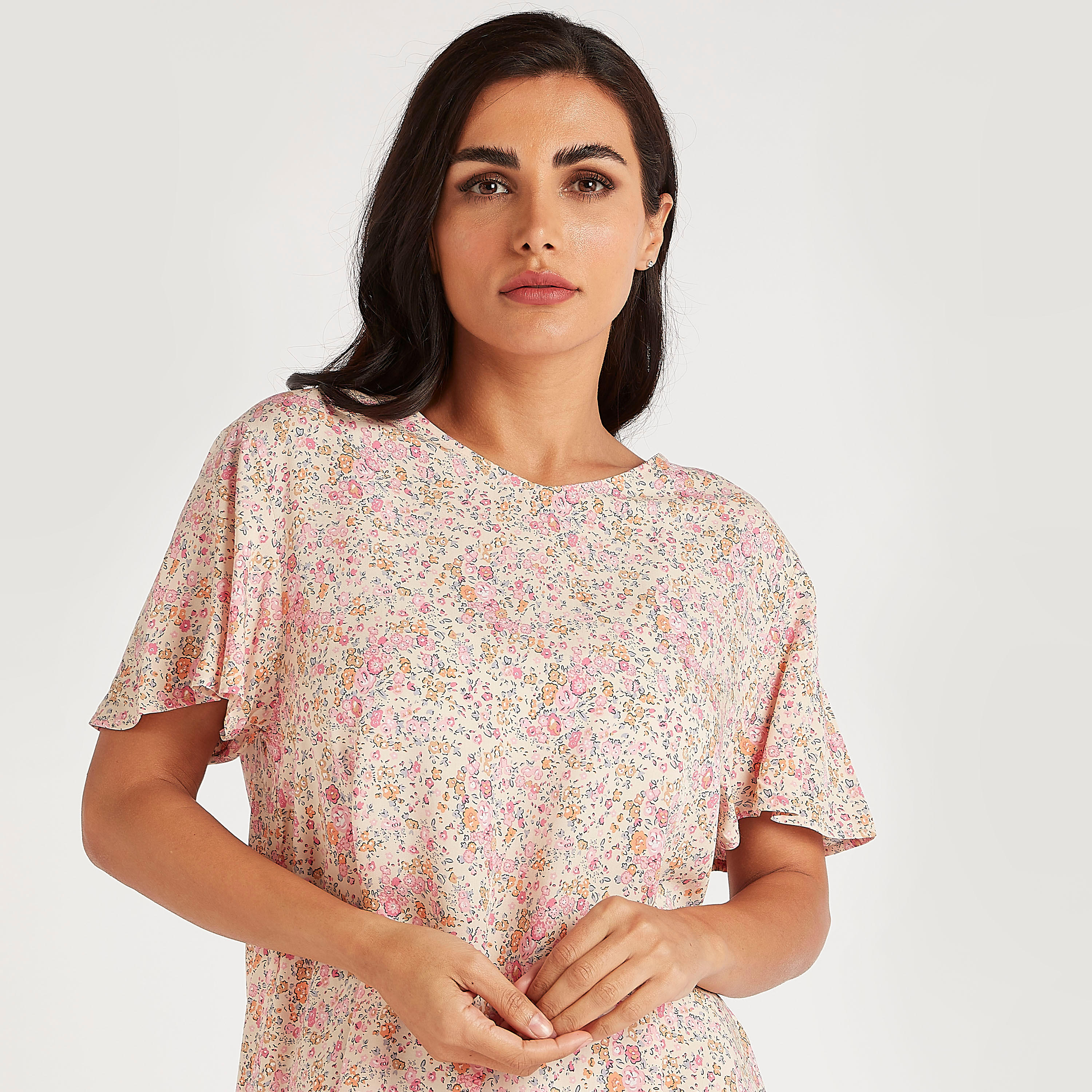 قمصان نوم بياقة v وأكمام قصيرة - طقم من 2-women-clothing-nightwear-nighties-image-6
