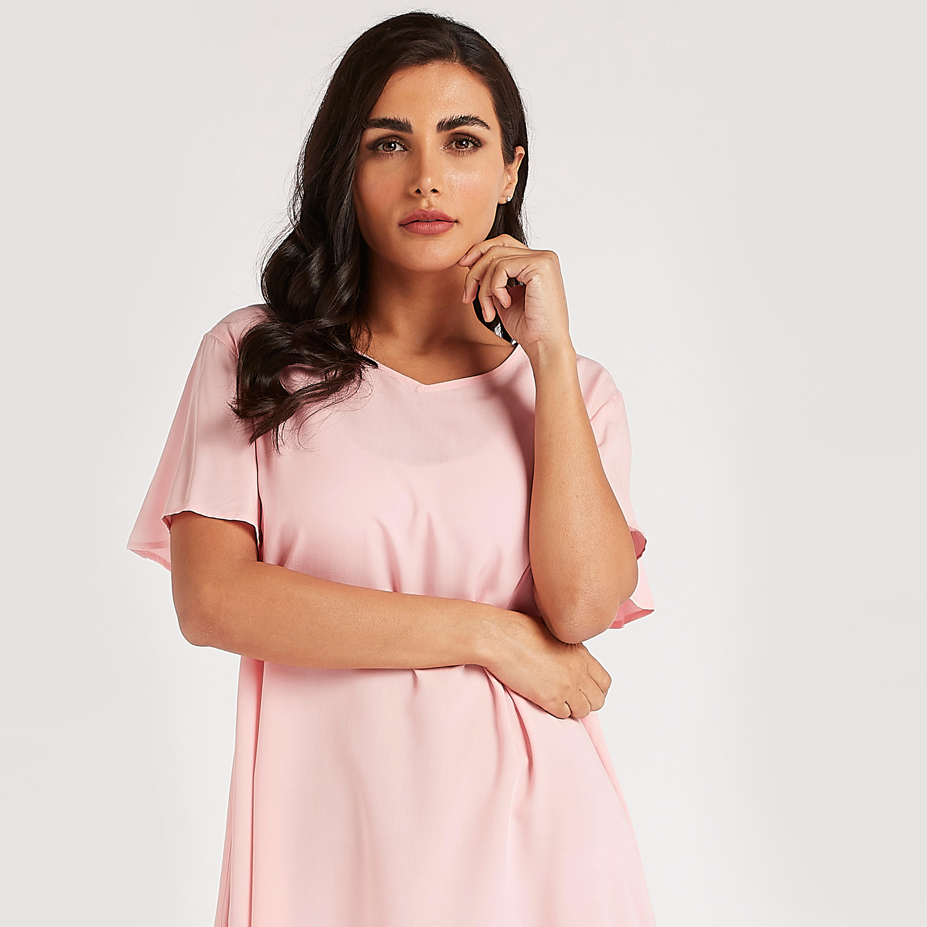 قمصان نوم بياقة v وأكمام قصيرة - طقم من 2-women-clothing-nightwear-nighties-image-7