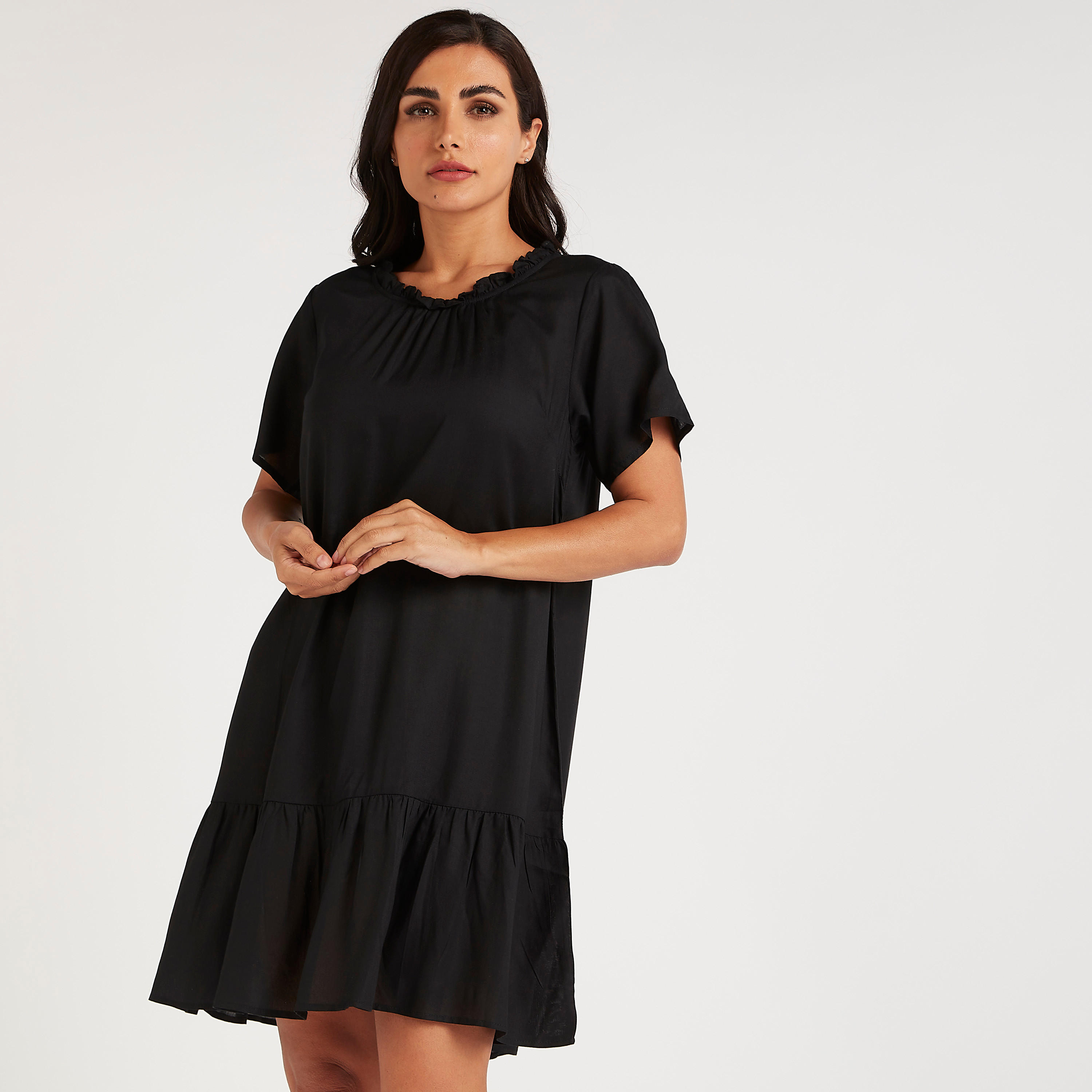 قمصان نوم بياقة مستديرة وطبعات وكشكشة - طقم من 2-women-clothing-nightwear-nighties-image-3