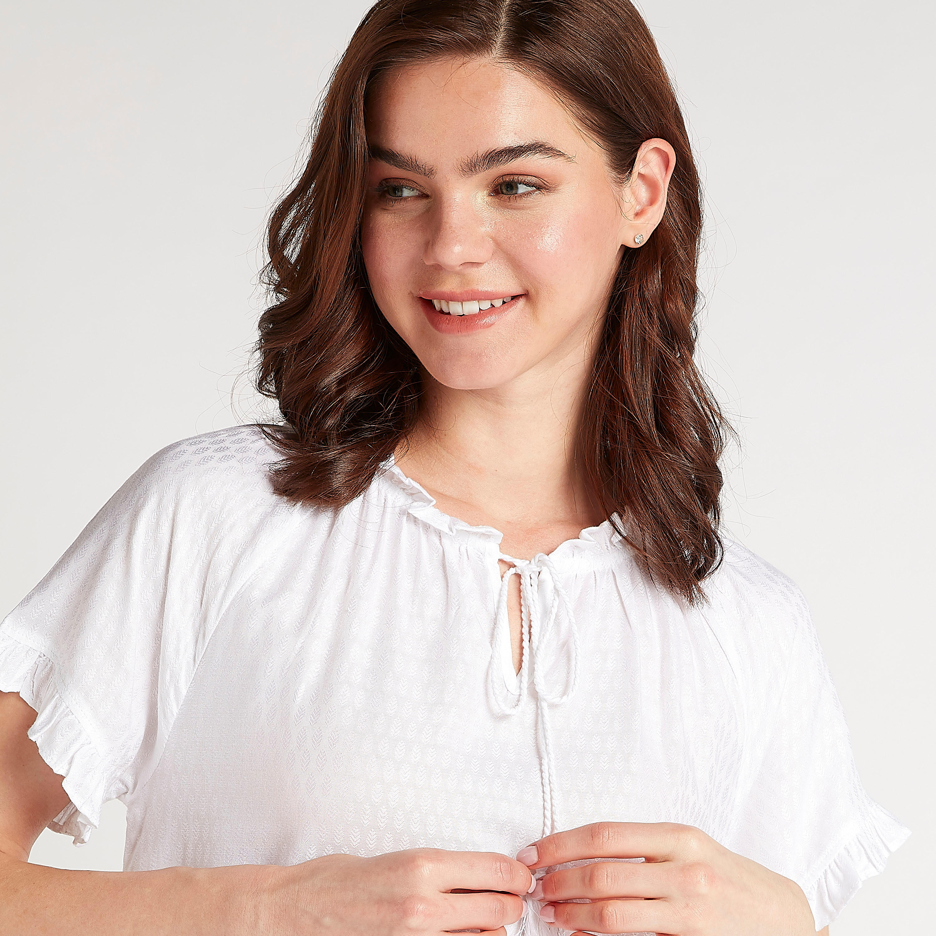 طقم من بنطلون بيجاما طويل وبلوزة بارزة الملمس-women-clothing-nightwear-pyjamas-longsets-image-6
