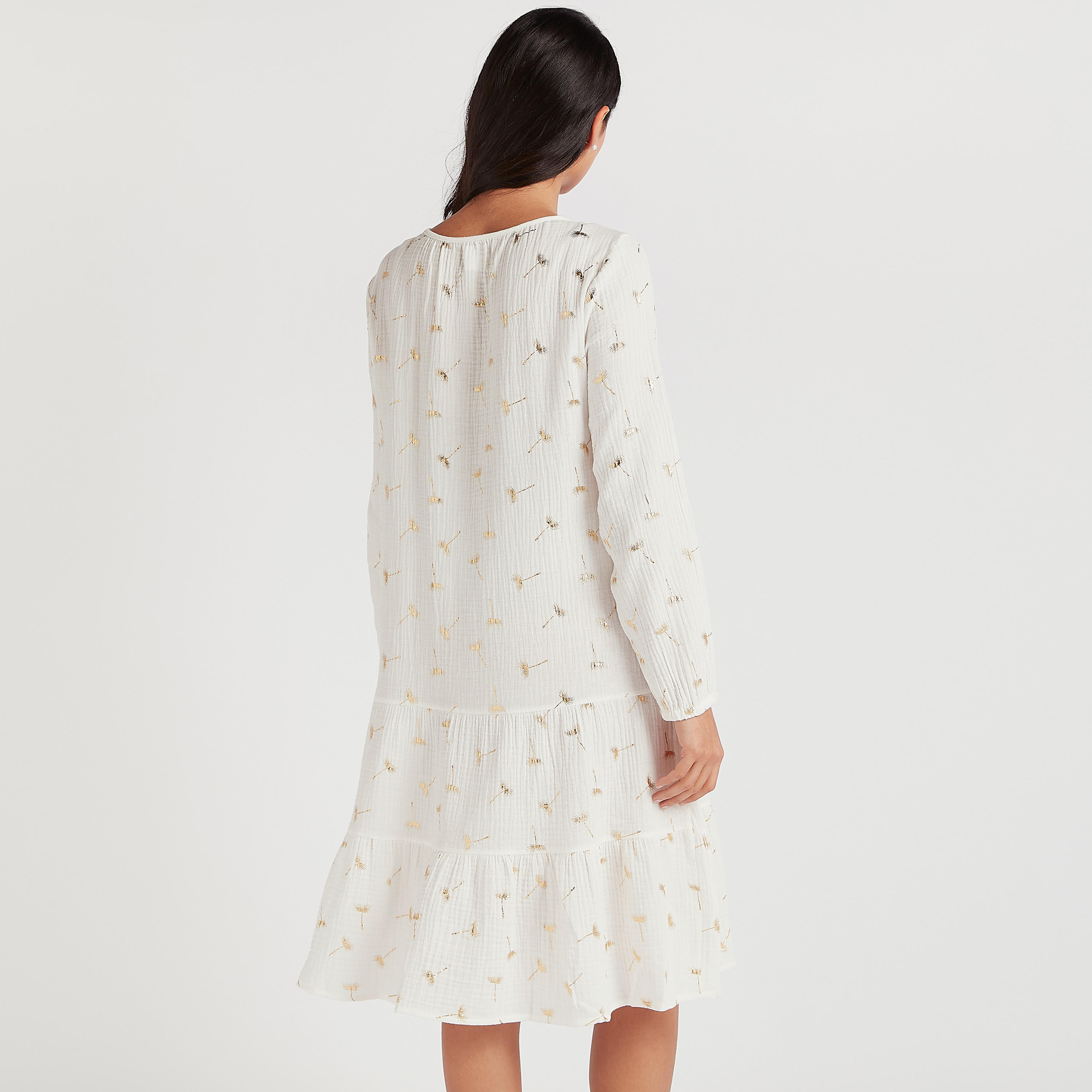 قميص نوم بياقة بأربطة وأكمام طويلة وطبعات-women-clothing-nightwear-nighties-image-4