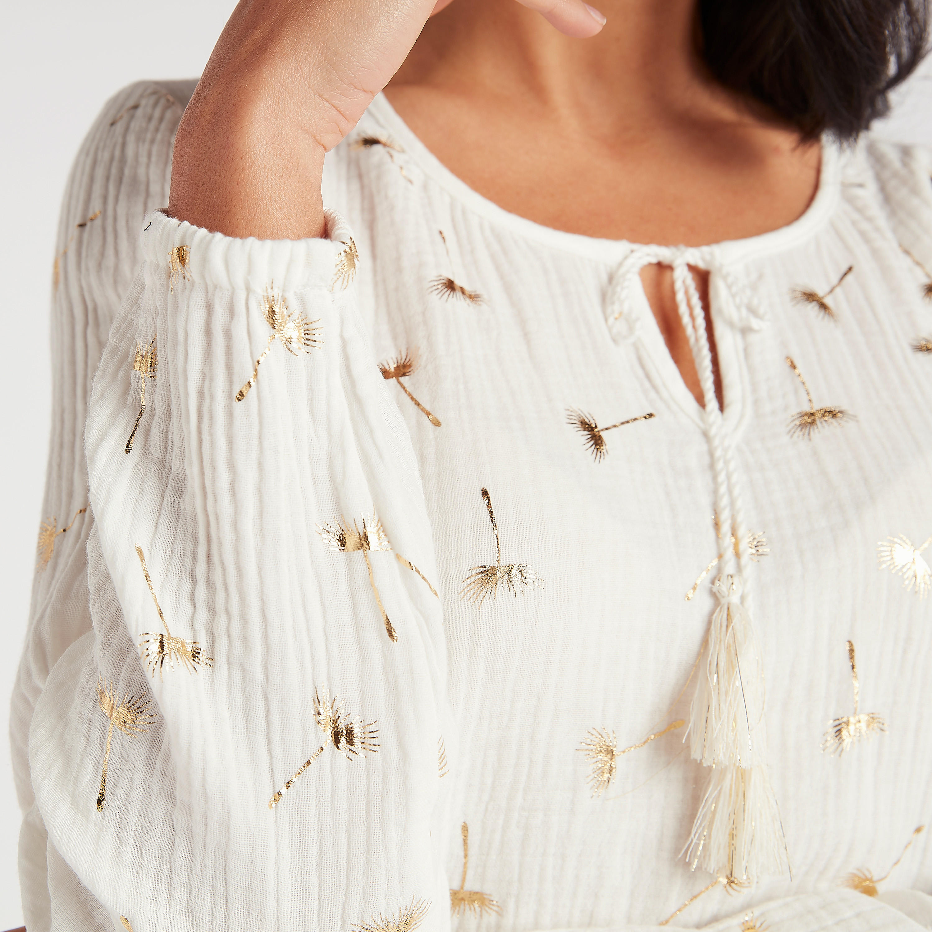 قميص نوم بياقة بأربطة وأكمام طويلة وطبعات-women-clothing-nightwear-nighties-image-7
