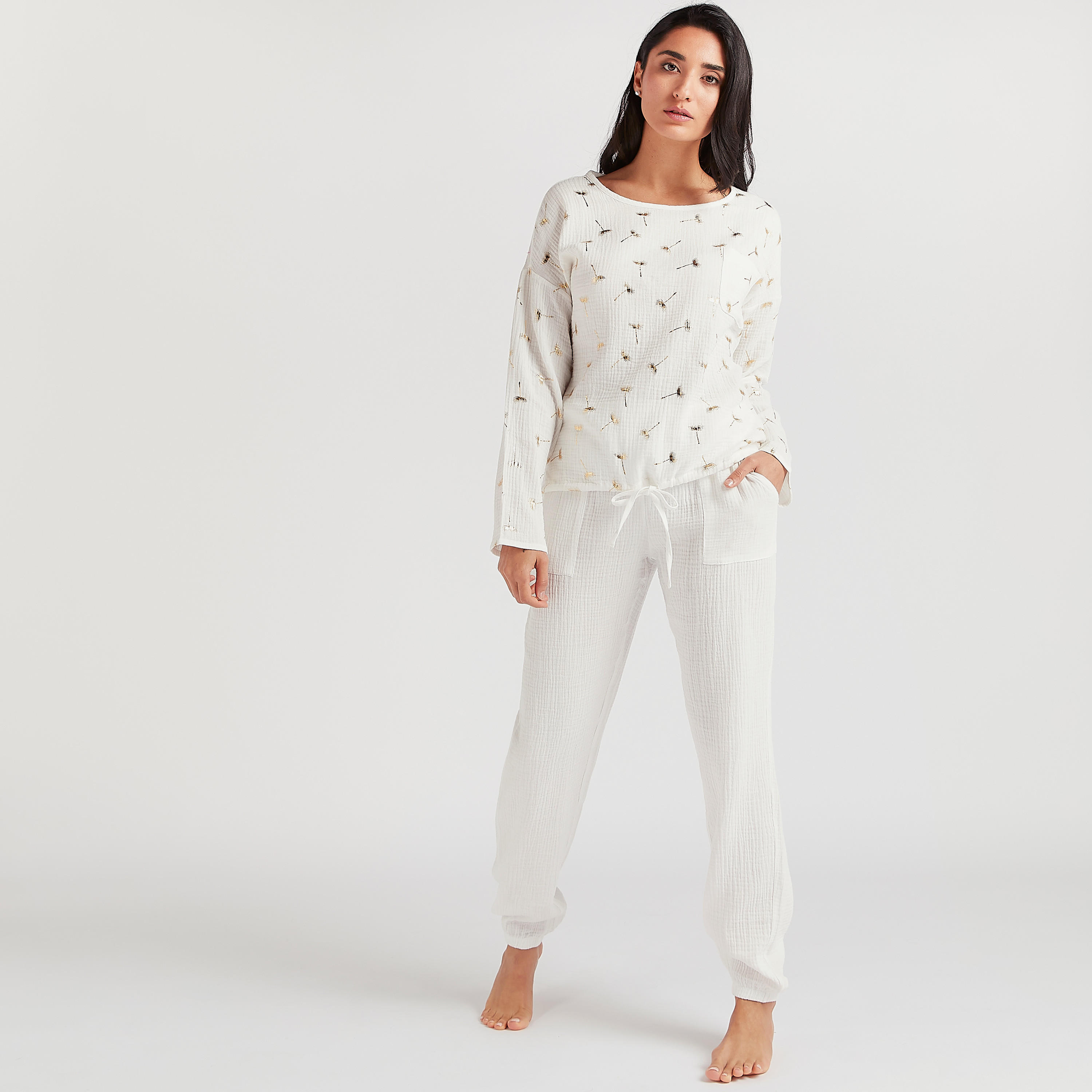 Printed Round Neck Nightshirt and Pyjama Set-women-clothing-nightwear-pyjamas-longsets-image-7