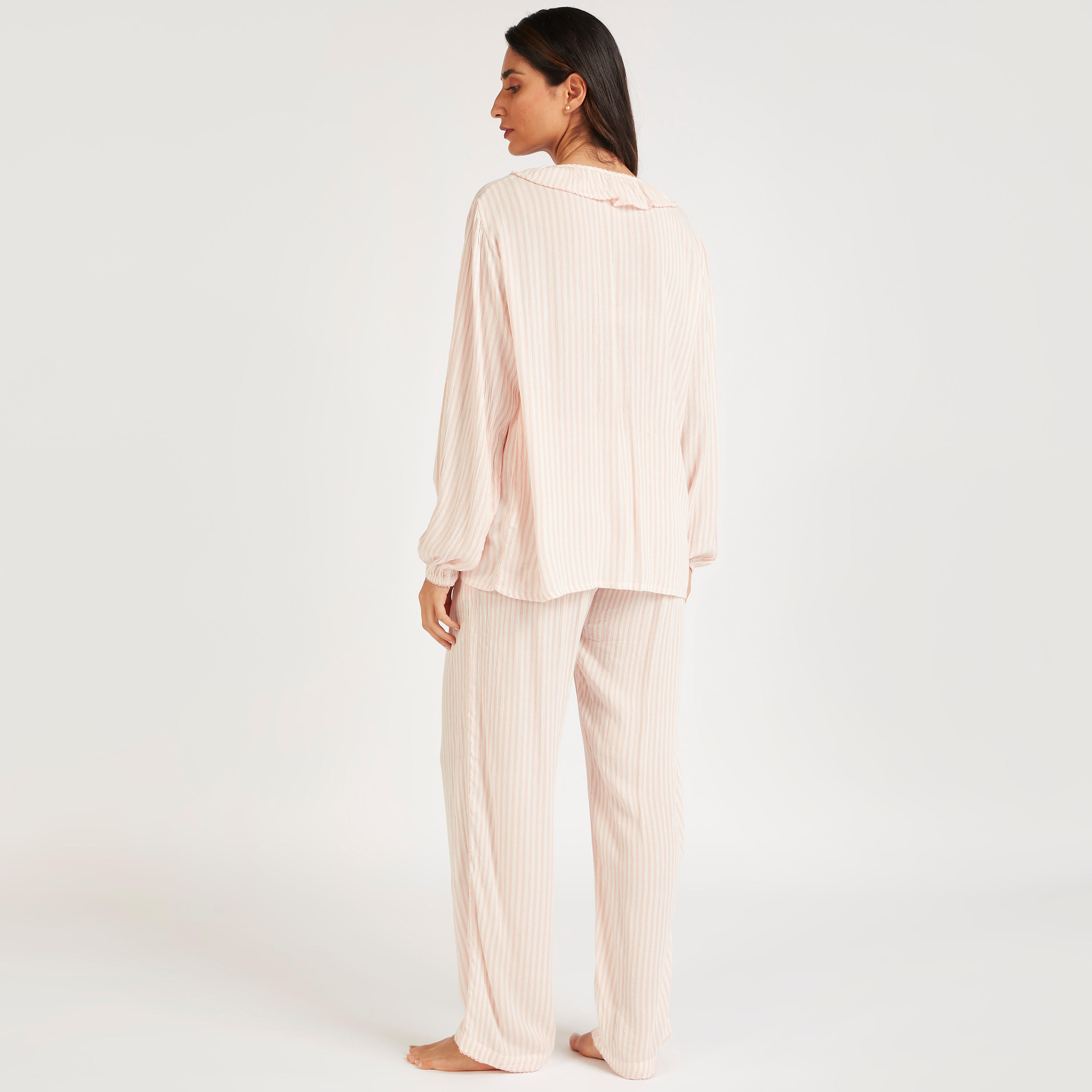 طقم بنطلون بيجاما طويل وقميص مقلّم-women-clothing-nightwear-pyjamas-longsets-image-3