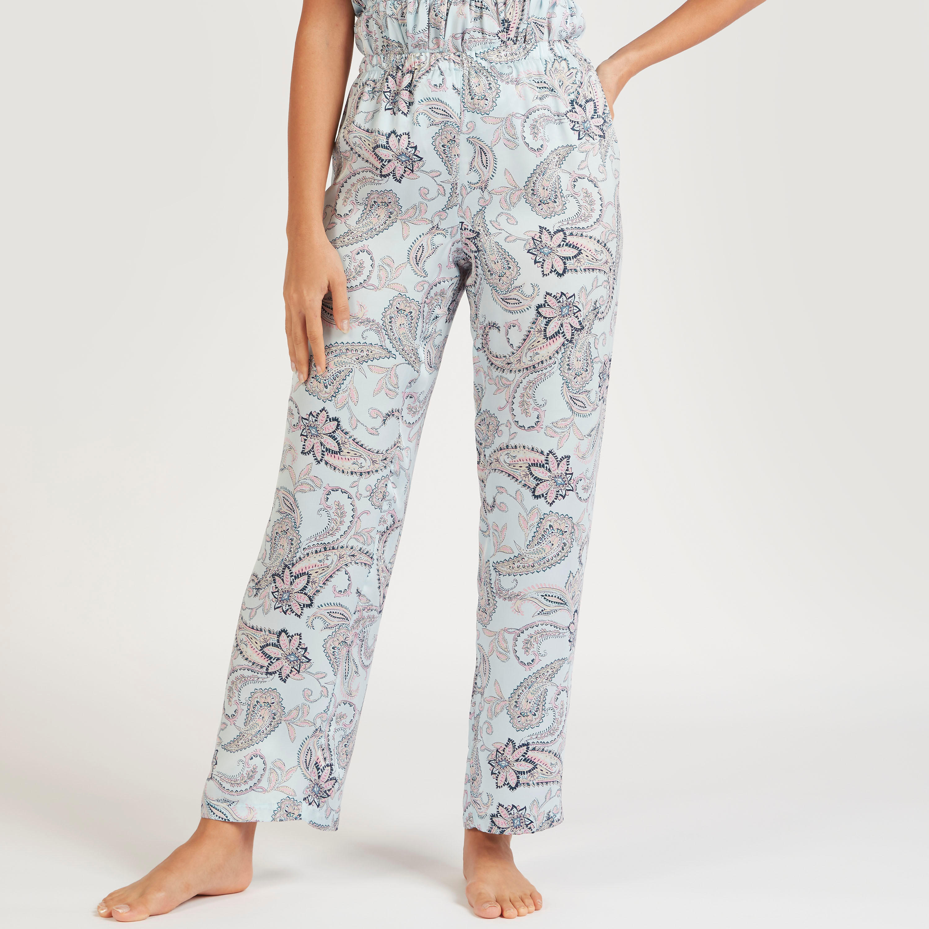 Paisley Print Top and Full Length Pyjama Set-women-clothing-nightwear-pyjamas-longsets-image-4