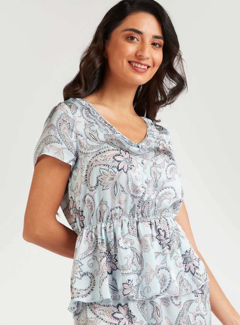 Paisley Print Top and Full Length Pyjama Set-women-clothing-nightwear-pyjamas-longsets-image-5
