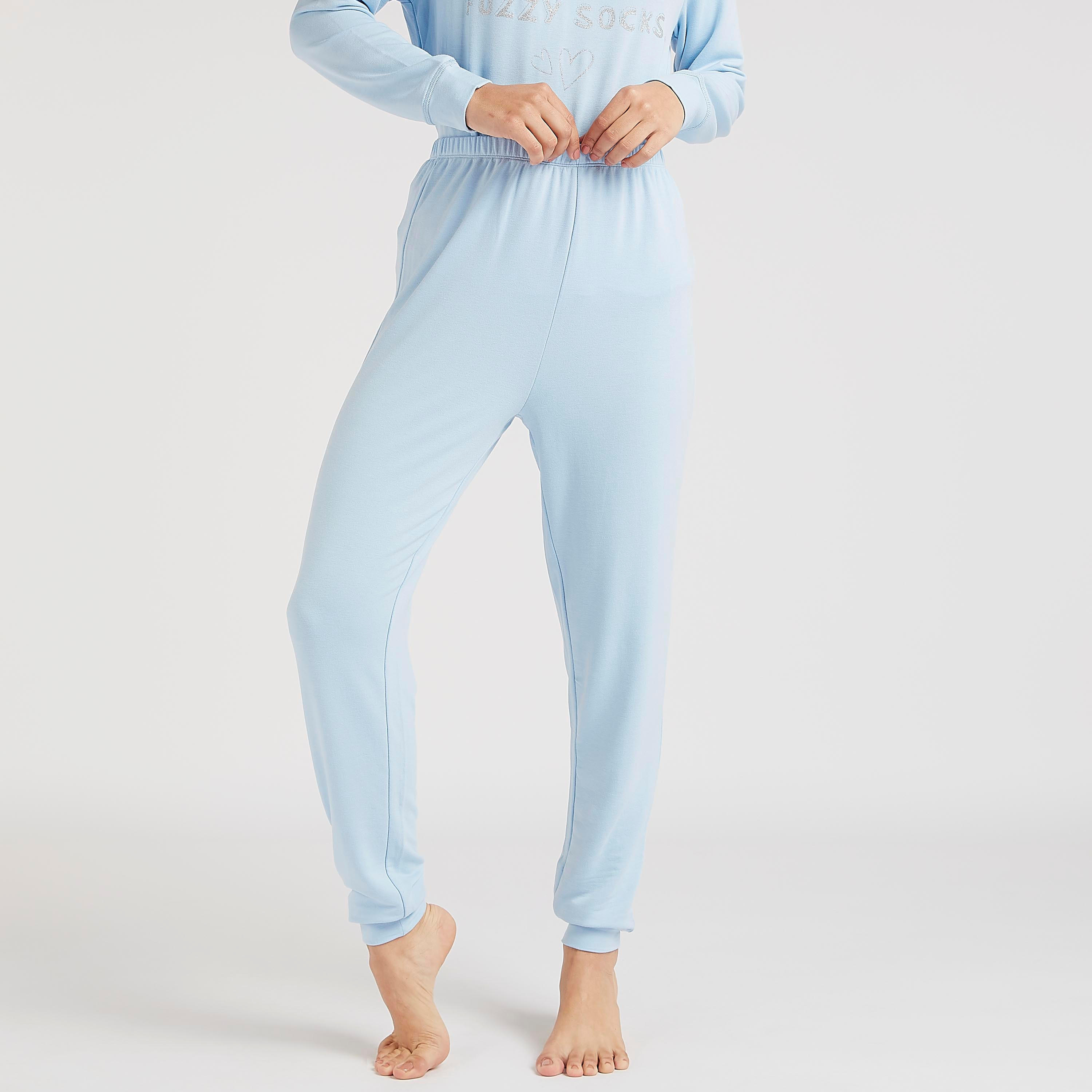 طقم بنطلون بيجاما طويل وتيشيرت بياقة مستديرة وطبعات-women-clothing-nightwear-pyjamas-longsets-image-6