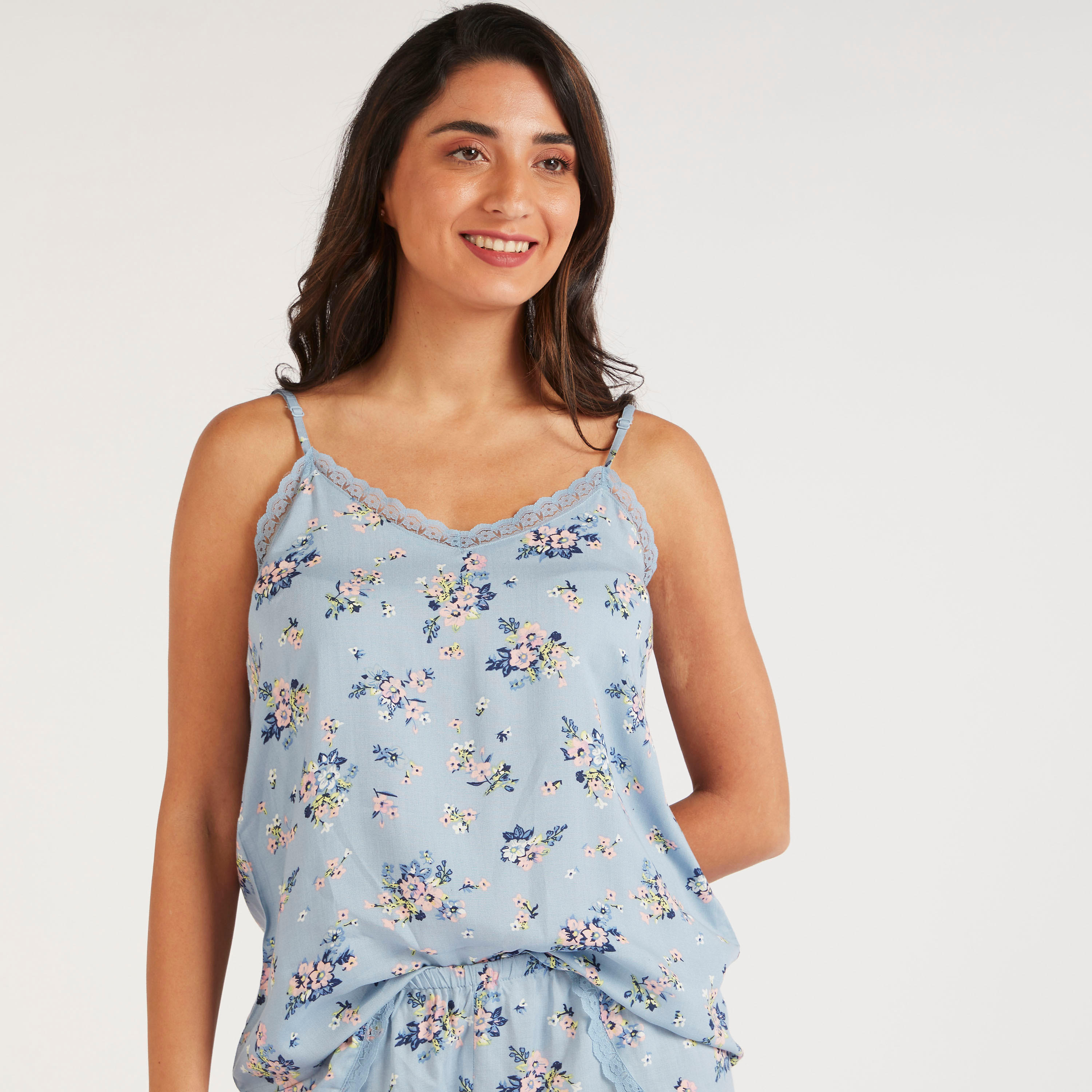 Floral Print Lace Detailed Camisole-women-clothing-nightwear-pyjamas-tops-image-5