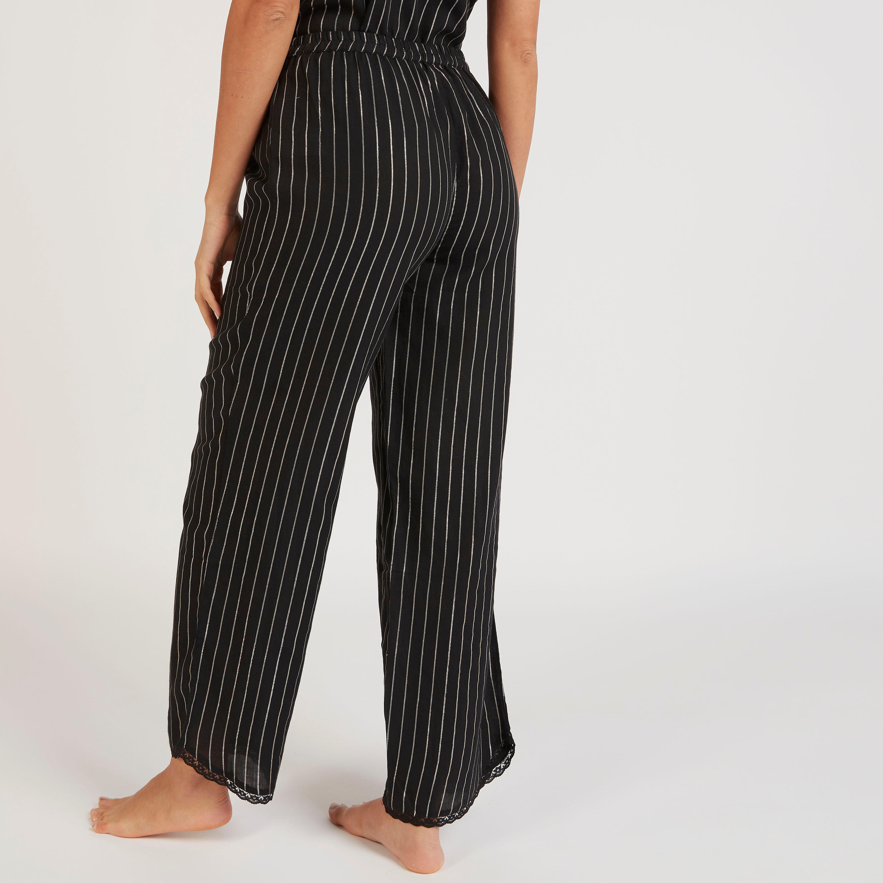 Striped Full Length Pyjama with Drawstring Closure-women-clothing-nightwear-pyjamas-bottoms-image-4