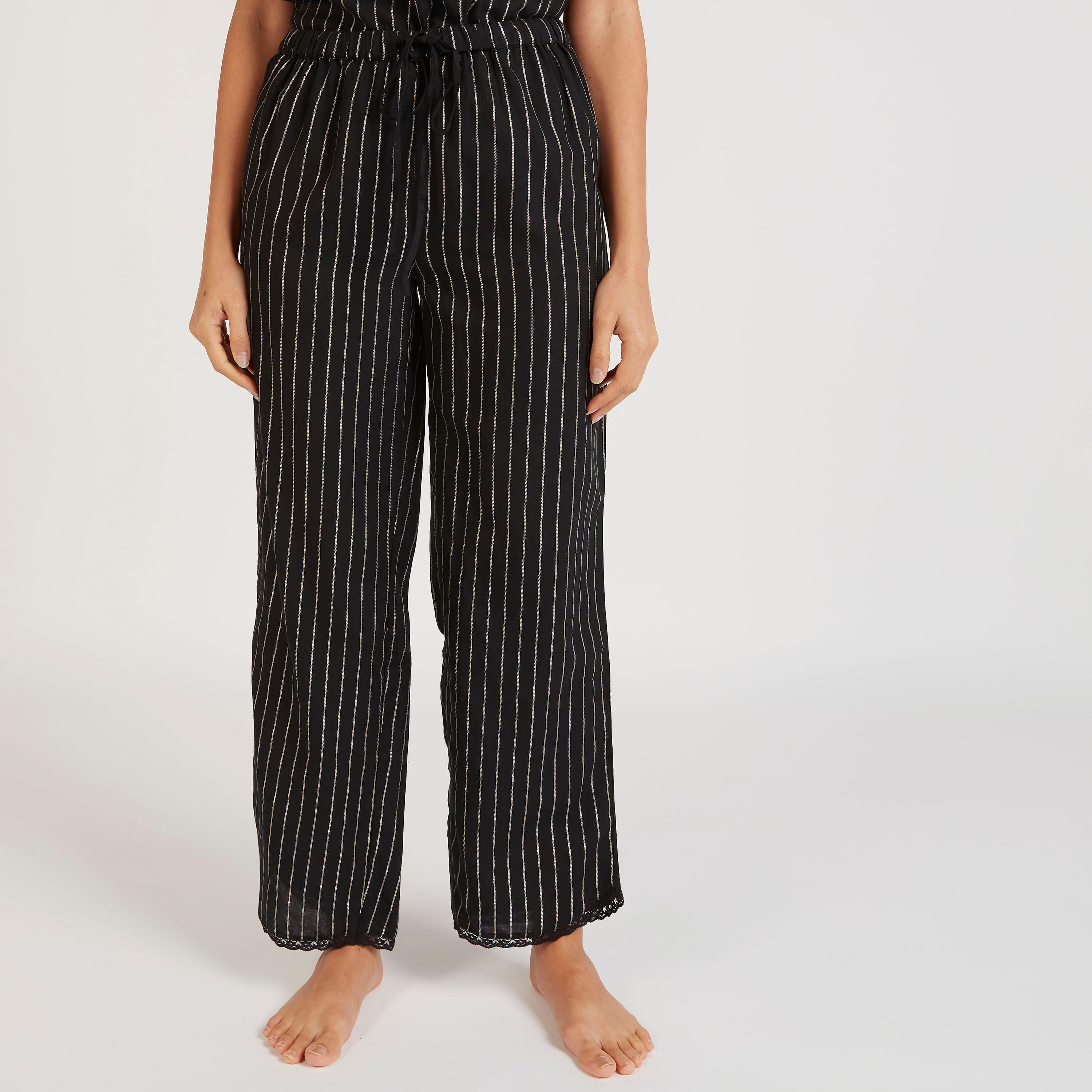 Striped Full Length Pyjama with Drawstring Closure-women-clothing-nightwear-pyjamas-bottoms-image-5