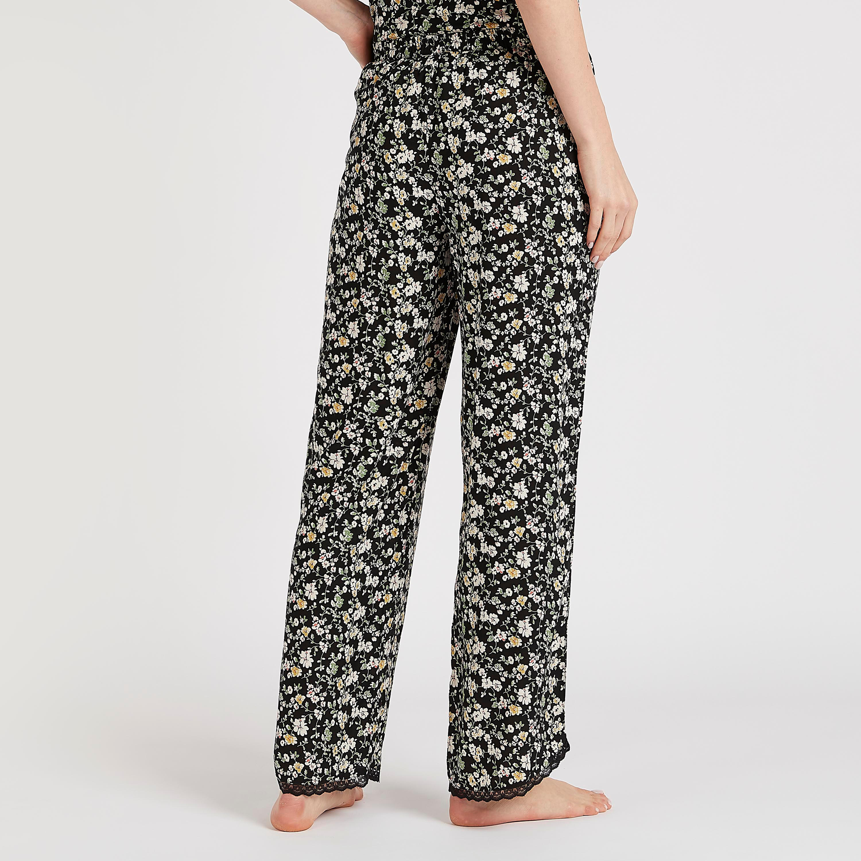 بنطلون بيجاما برباط إغلاق وطبعات زهرية-women-clothing-nightwear-pyjamas-bottoms-image-4
