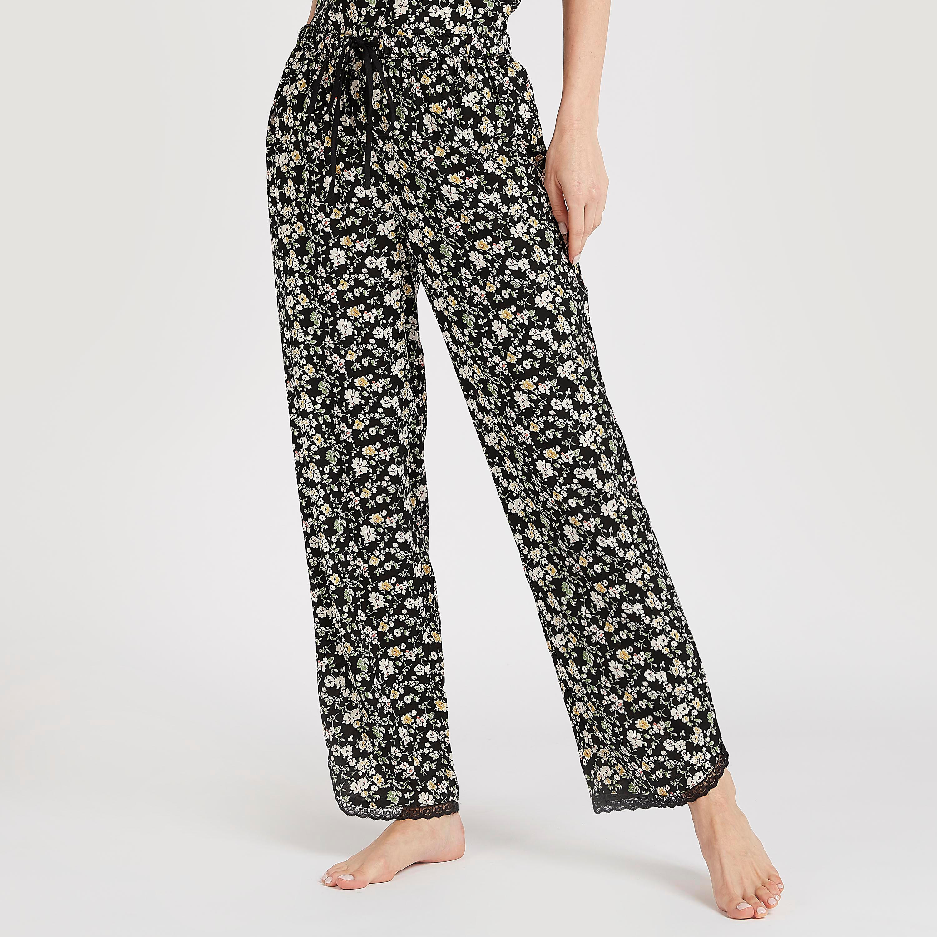 بنطلون بيجاما برباط إغلاق وطبعات زهرية-women-clothing-nightwear-pyjamas-bottoms-image-5