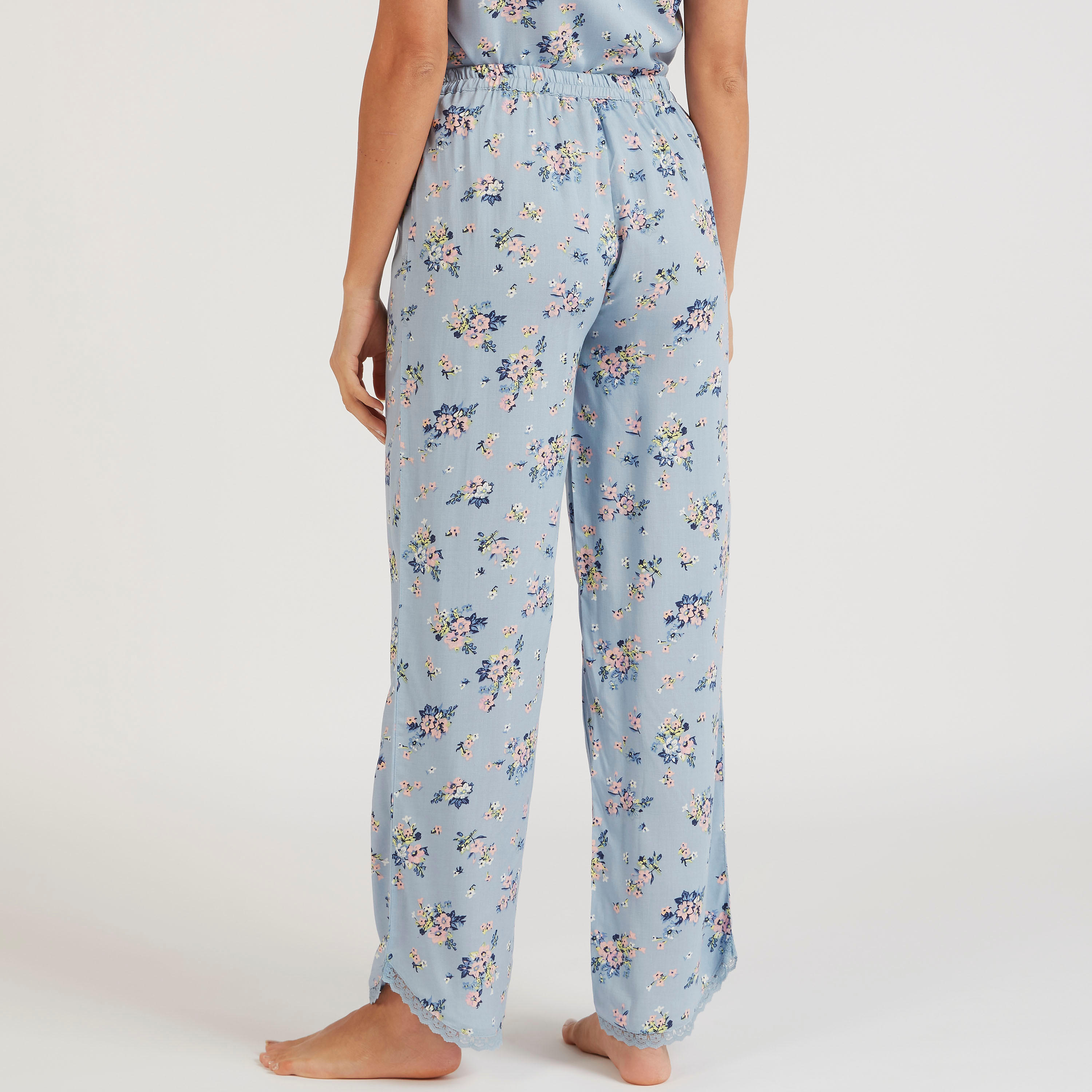Floral Print Full Length Pyjama with Drawstring Closure-women-clothing-nightwear-pyjamas-bottoms-image-4