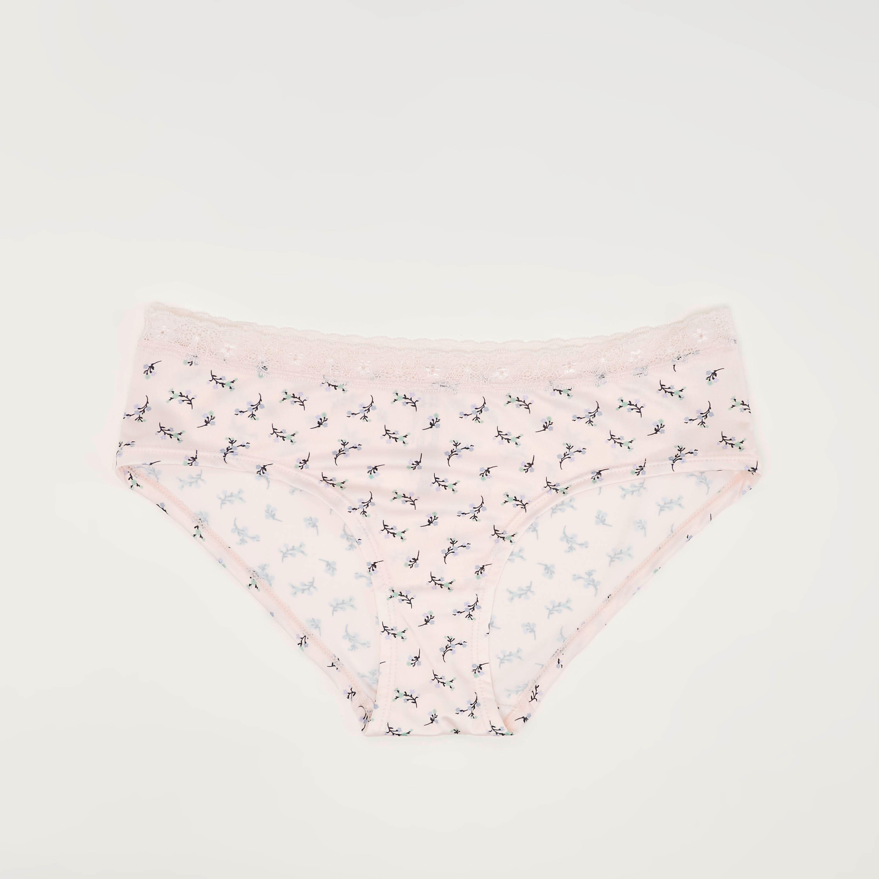 Floral Print Hipster Briefs with Lace Waistband-women-clothing-lingerie-panties-image-1