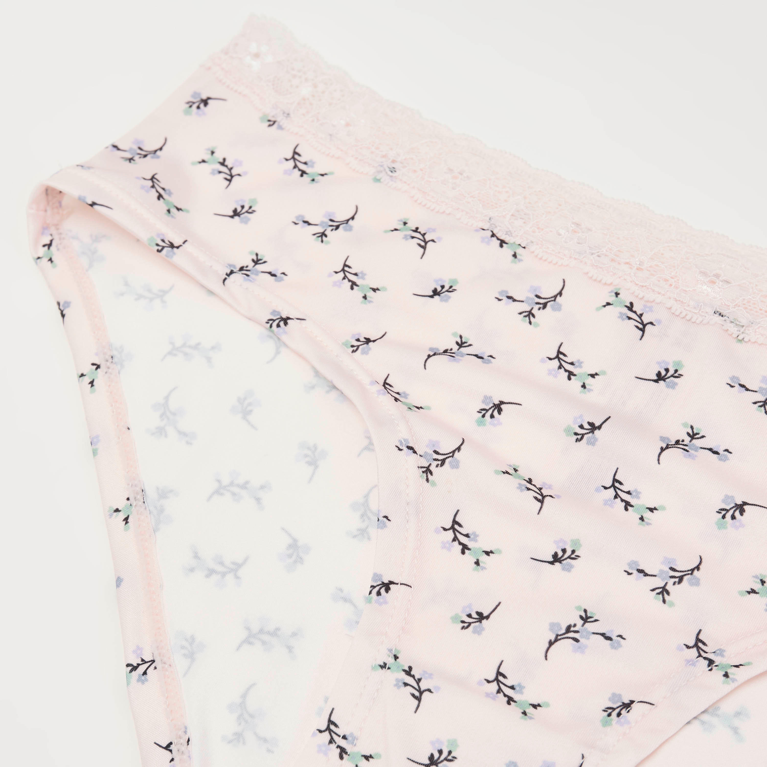 Floral Print Hipster Briefs with Lace Waistband-women-clothing-lingerie-panties-image-2