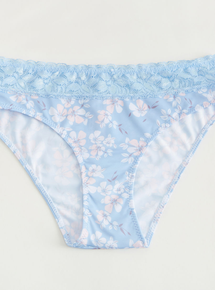 سراويل داخلية هيبستر بخصر مطاطي دانتيل وطبعات أزهار-women-clothing-lingerie-panties-image-1
