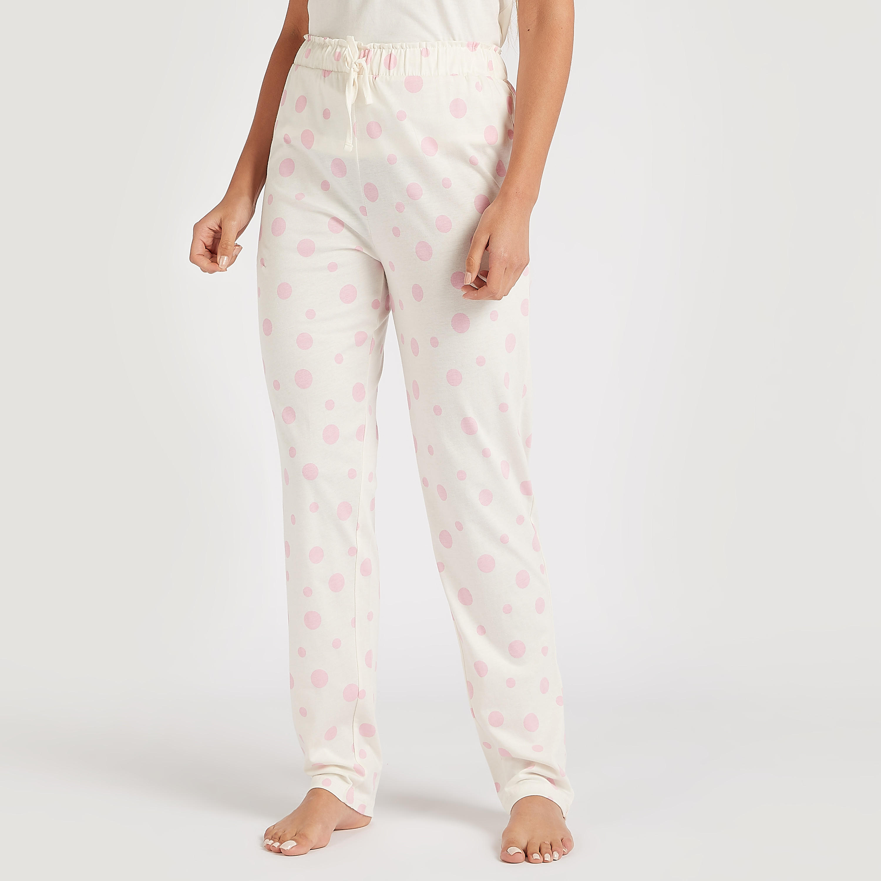 Printed Crew Neck T-shirt and Full Length Pyjama Set-women-clothing-nightwear-pyjamas-longsets-image-4