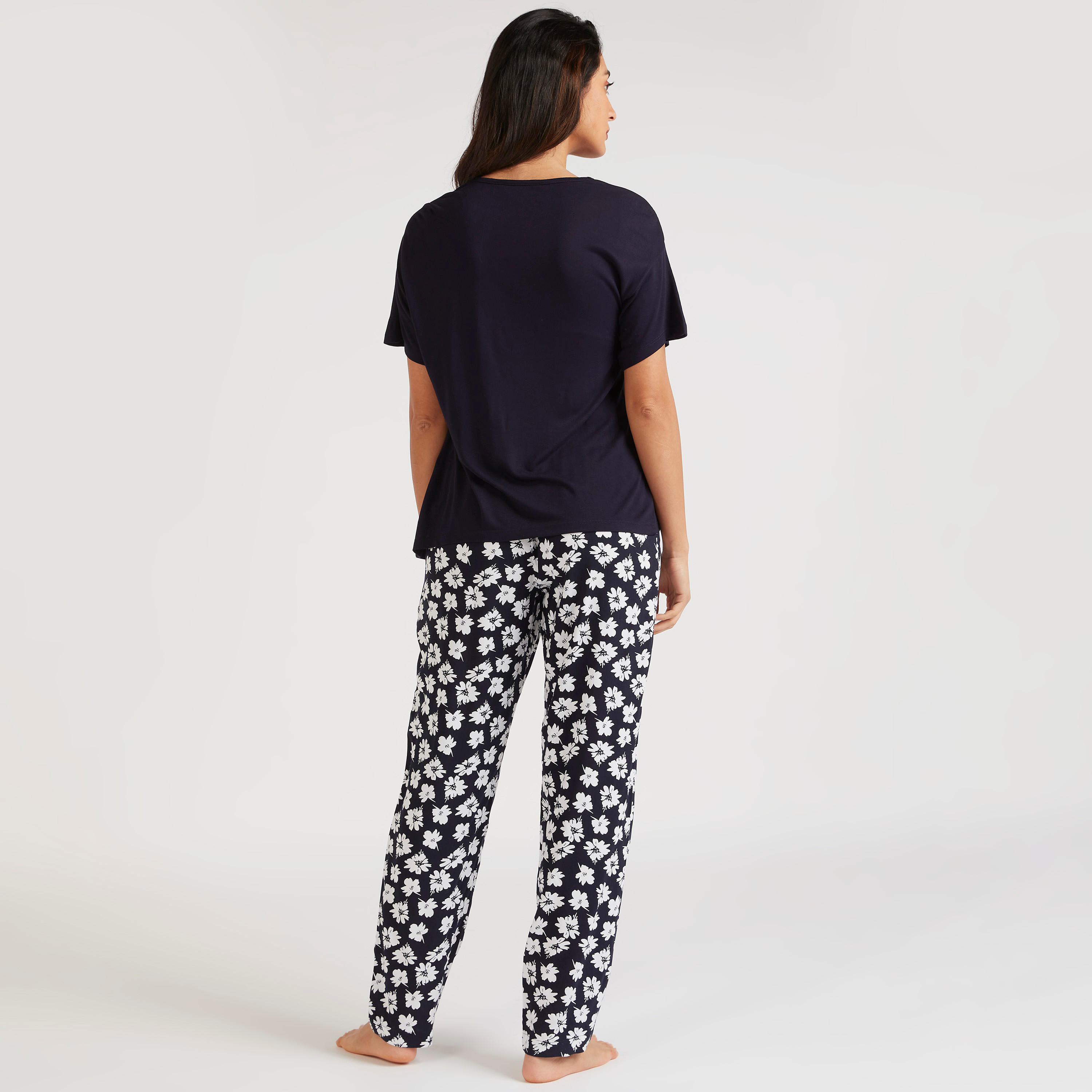Printed Crew Neck T-shirt and Full Length Pyjama Set-women-clothing-nightwear-pyjamas-longsets-image-4