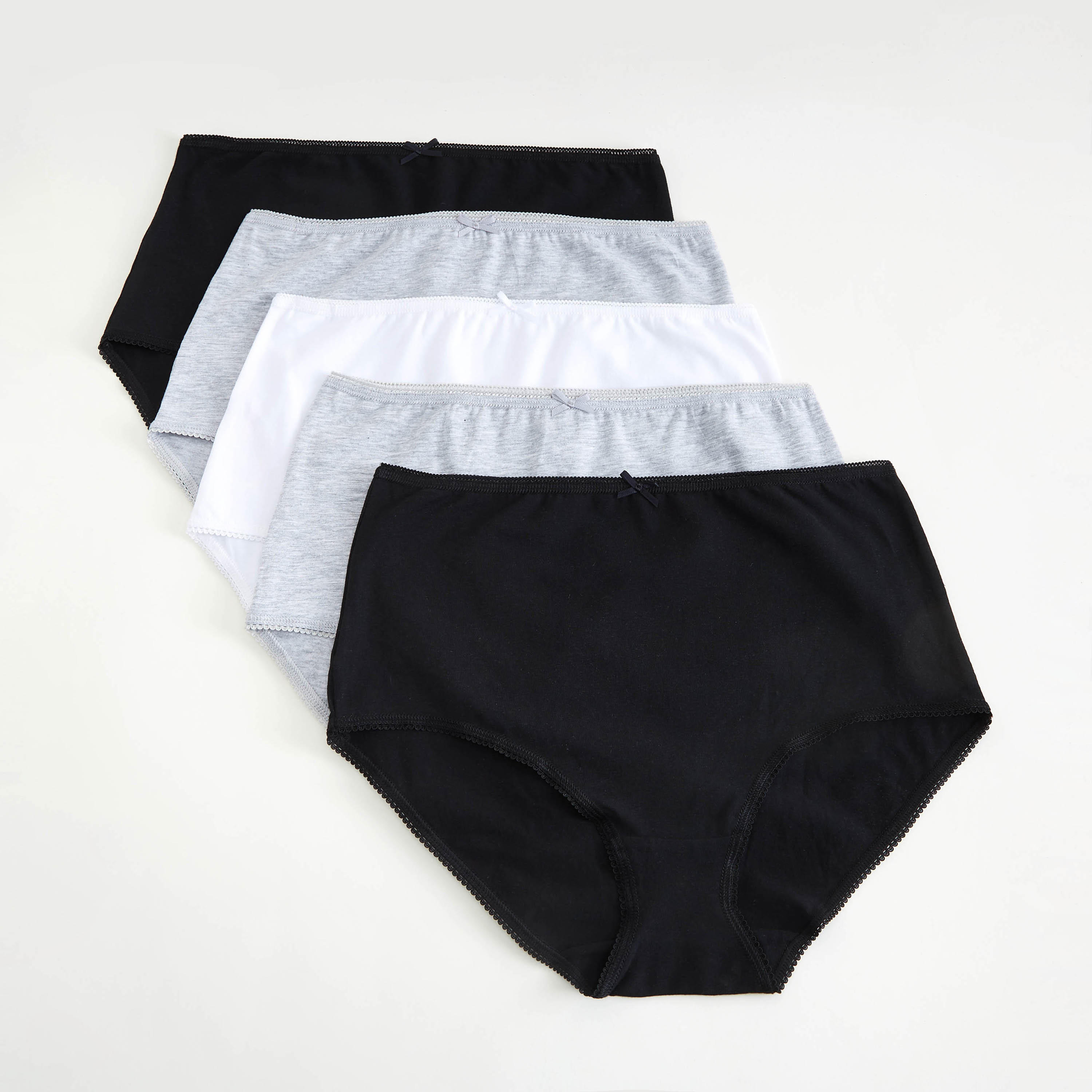 Set of 5 - Solid Briefs with Elasticated Waistband-women-clothing-lingerie-panties-image-1