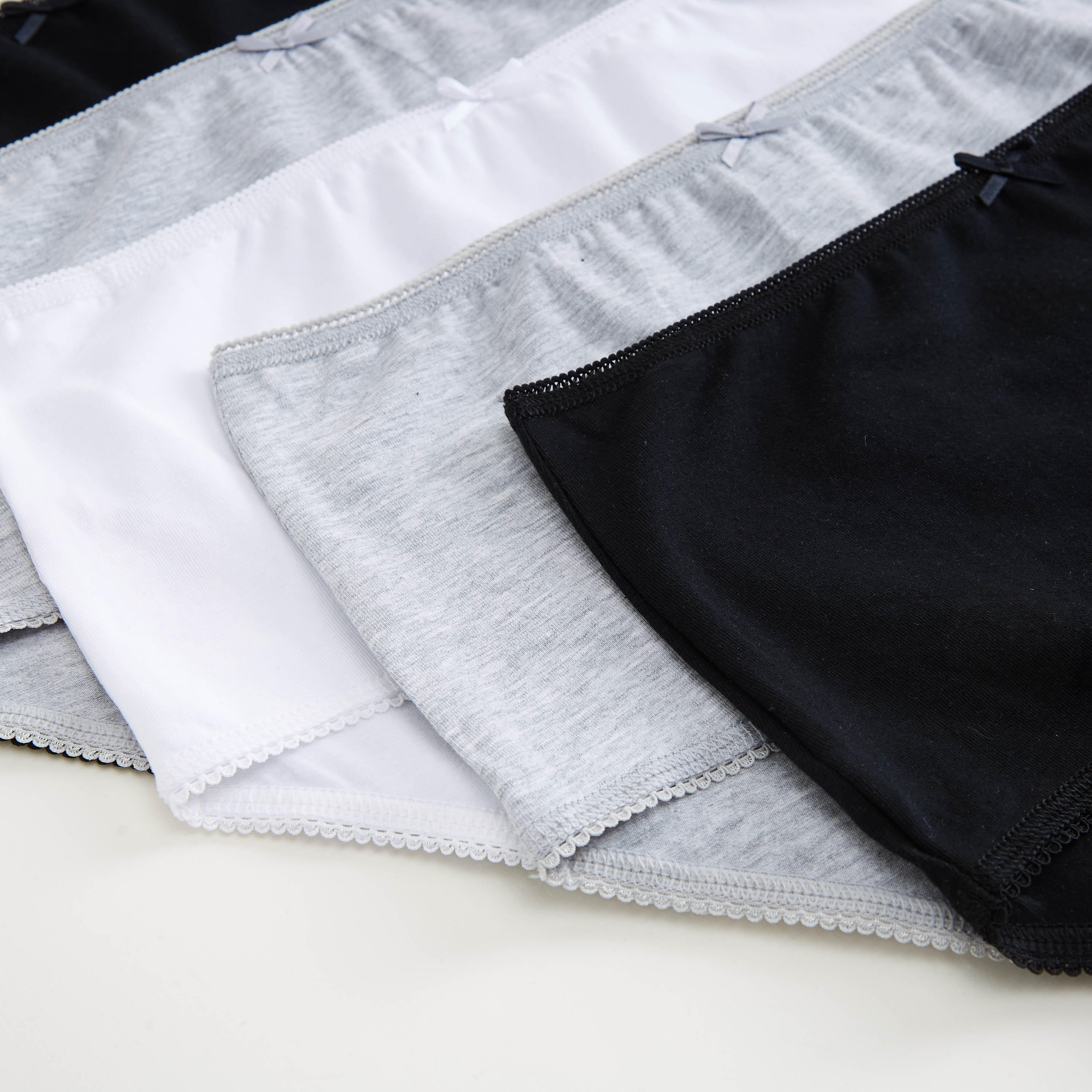 Set of 5 - Solid Briefs with Elasticated Waistband-women-clothing-lingerie-panties-image-2